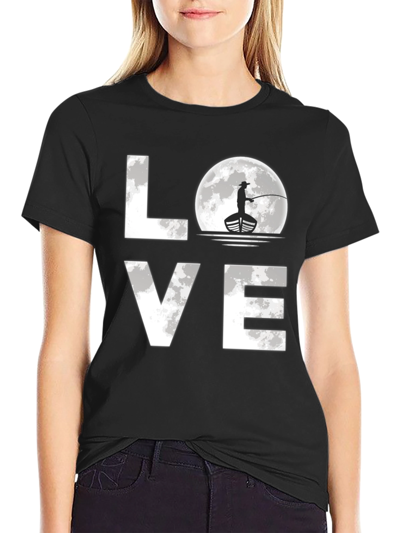 Fishing Love T-Shirt - Moonlight Angler Graphic Tee