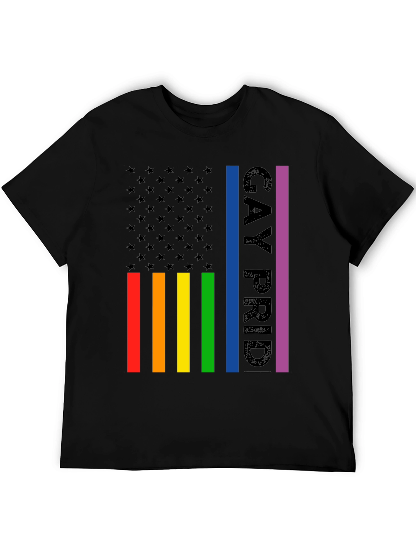 Gay Pride American Flag Graphic T-Shirt