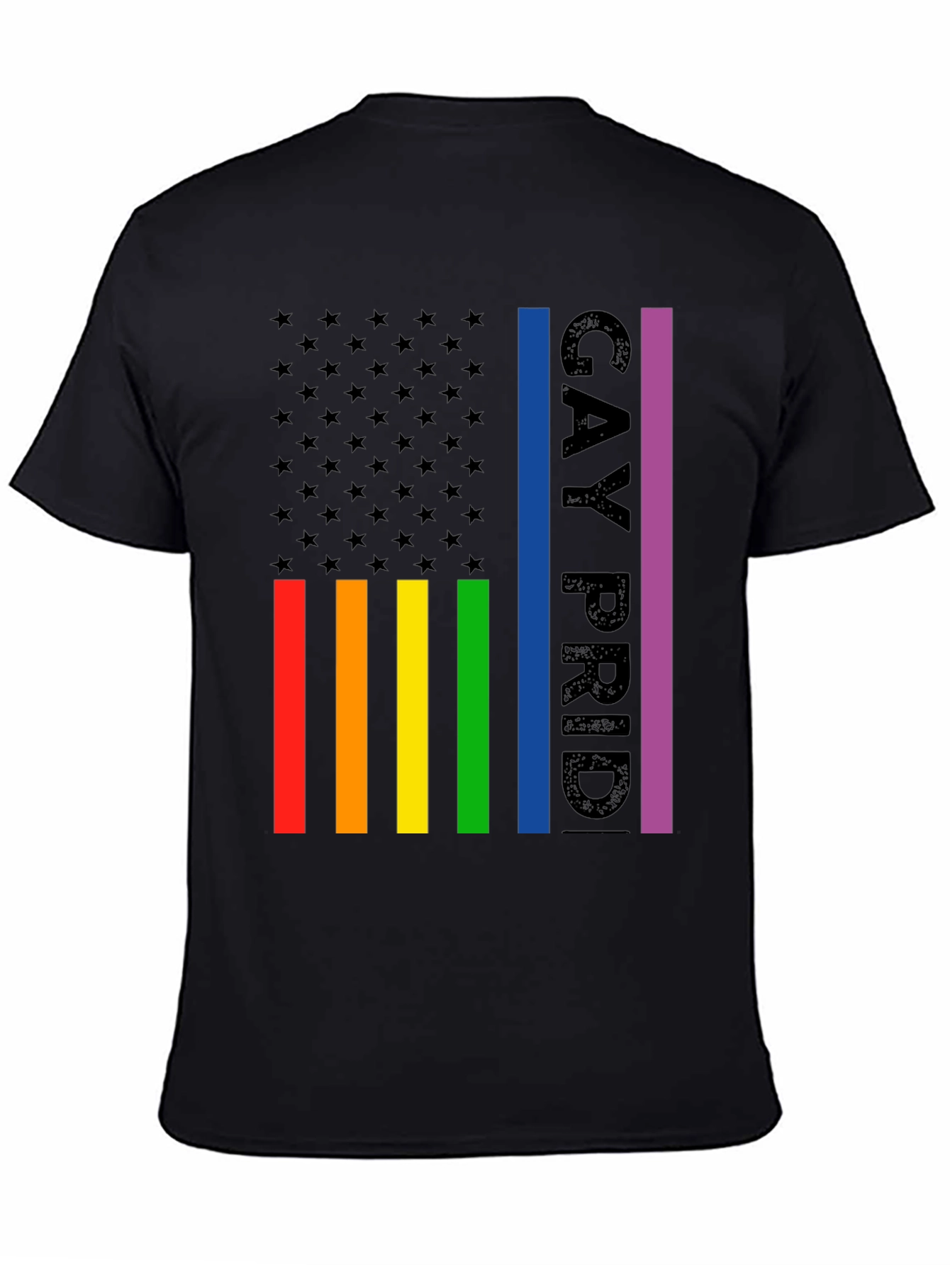Gay Pride American Flag Graphic T-Shirt