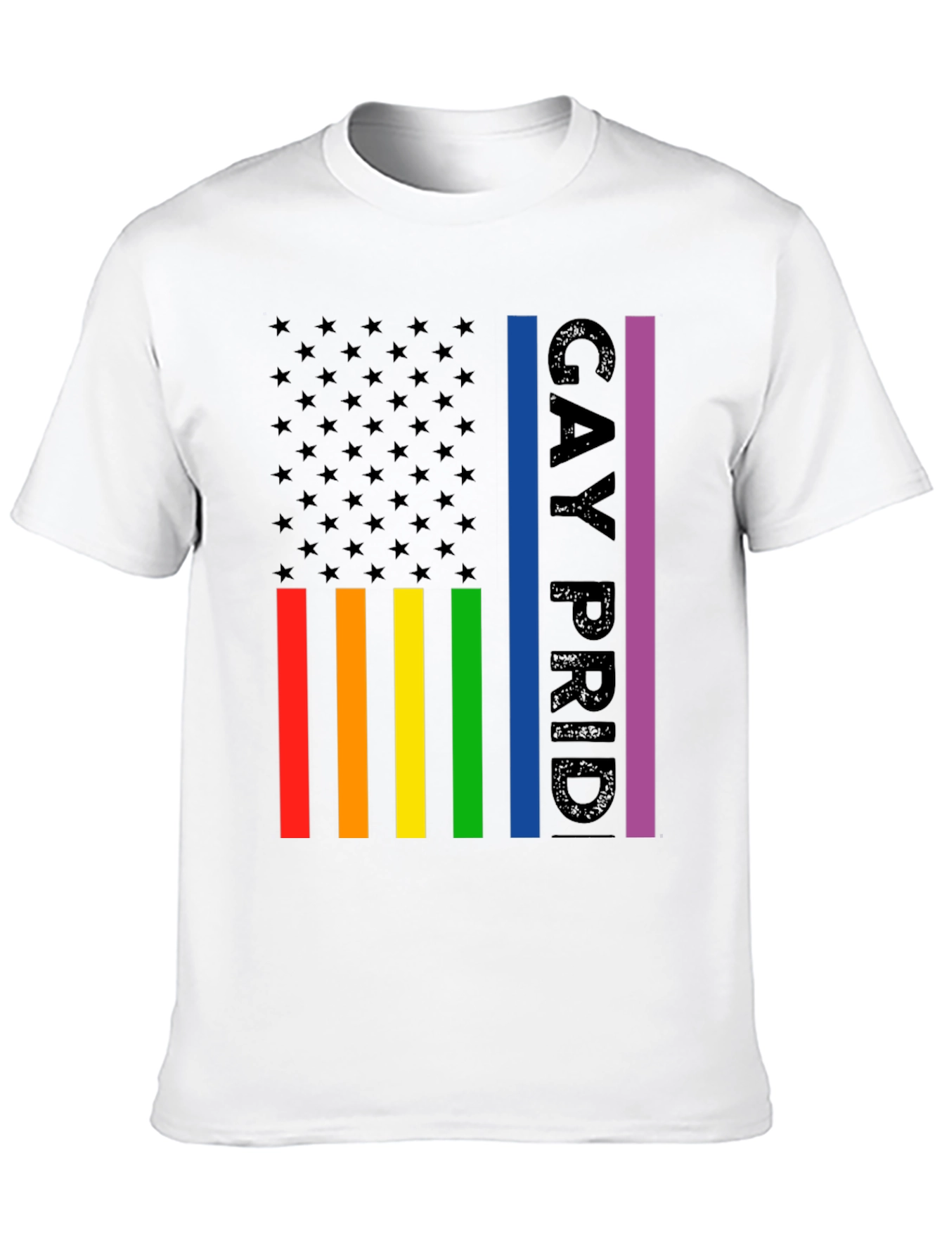 Gay Pride American Flag Graphic T-Shirt