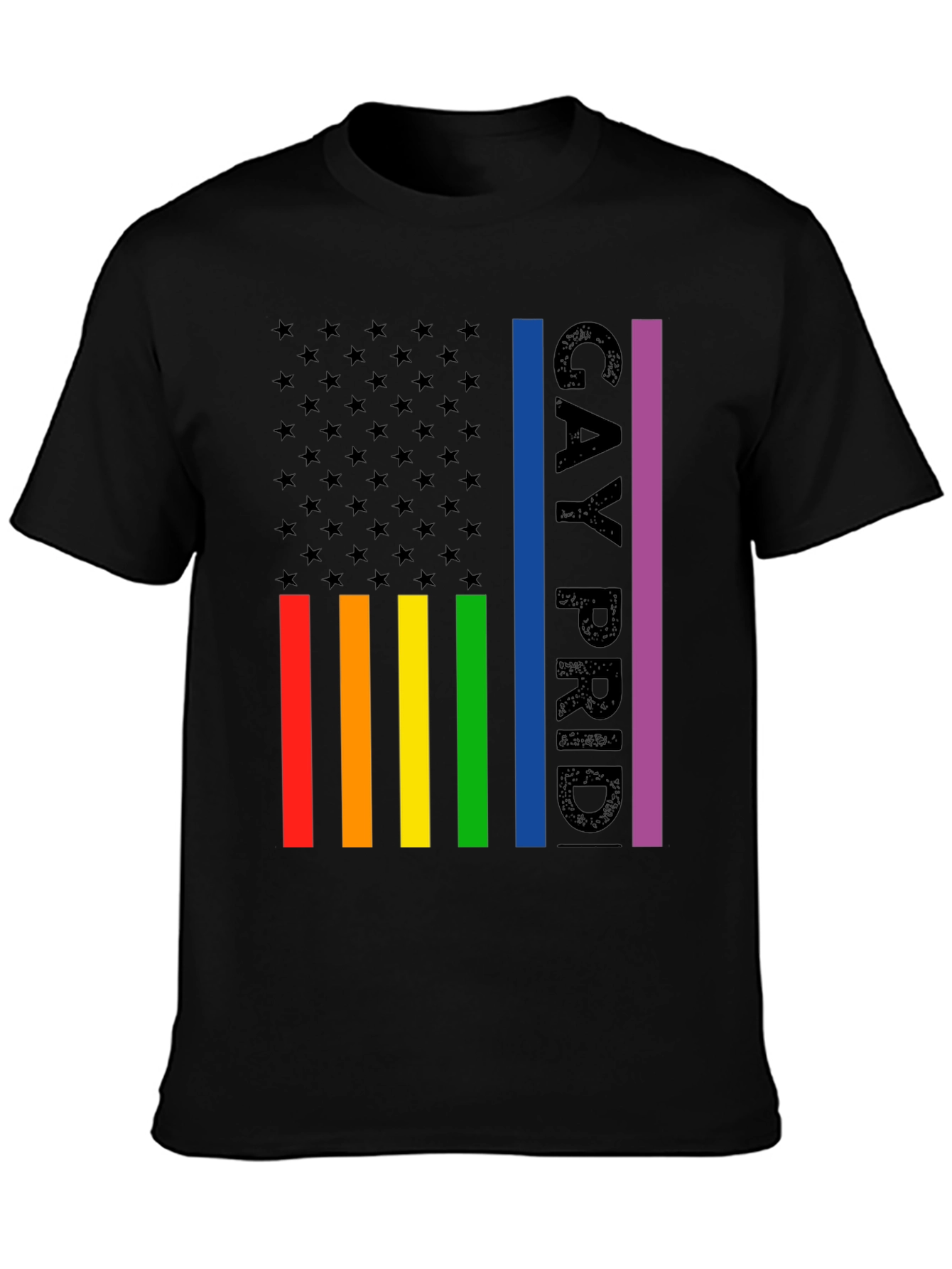 Gay Pride American Flag Graphic T-Shirt