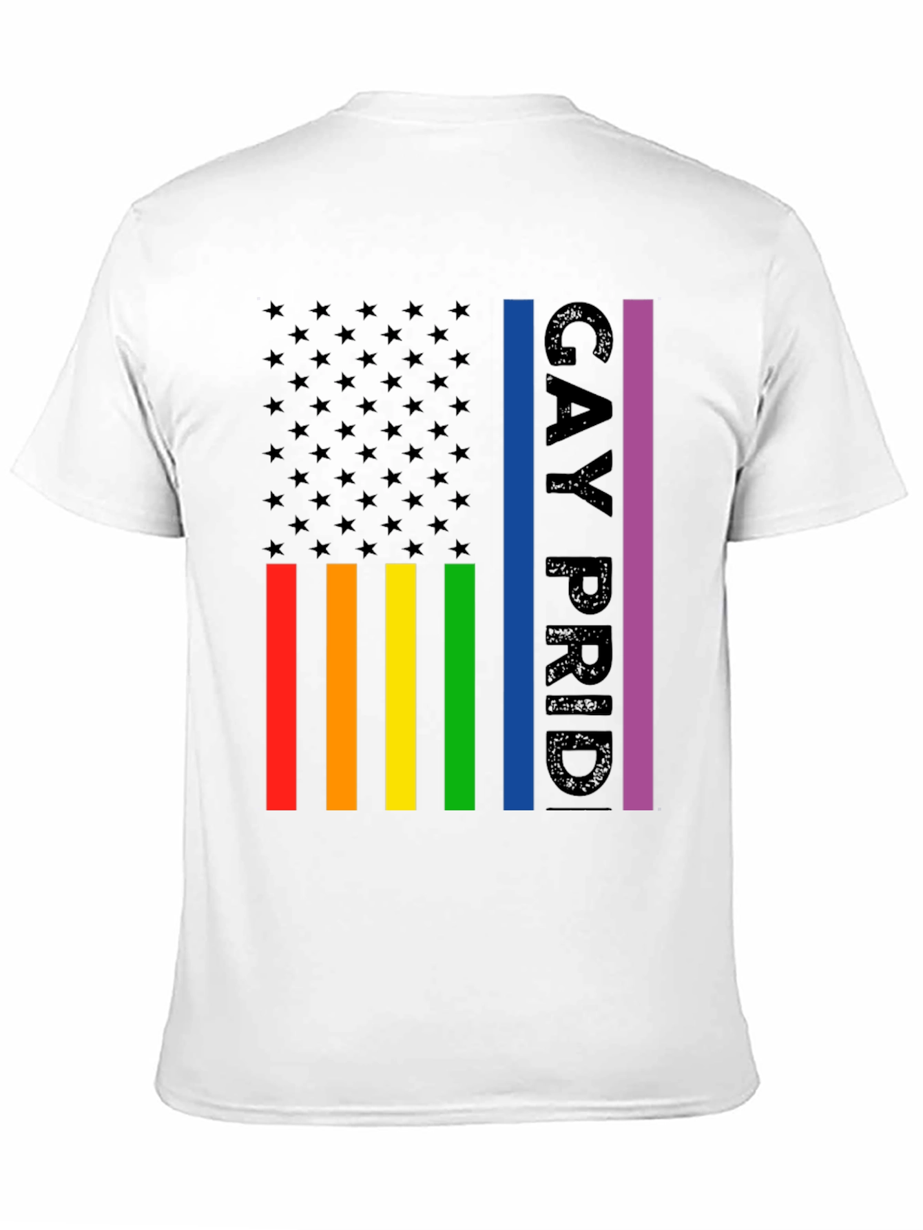 Gay Pride American Flag Graphic T-Shirt