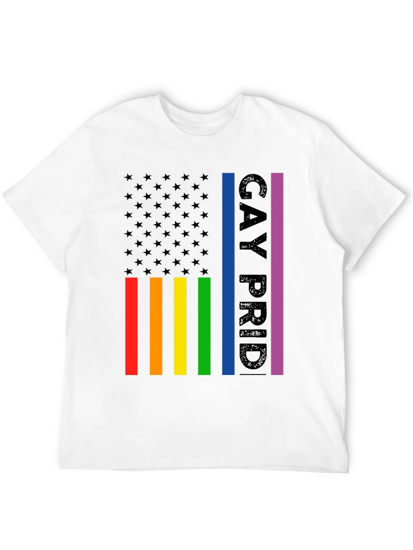 Gay Pride American Flag Graphic T-Shirt