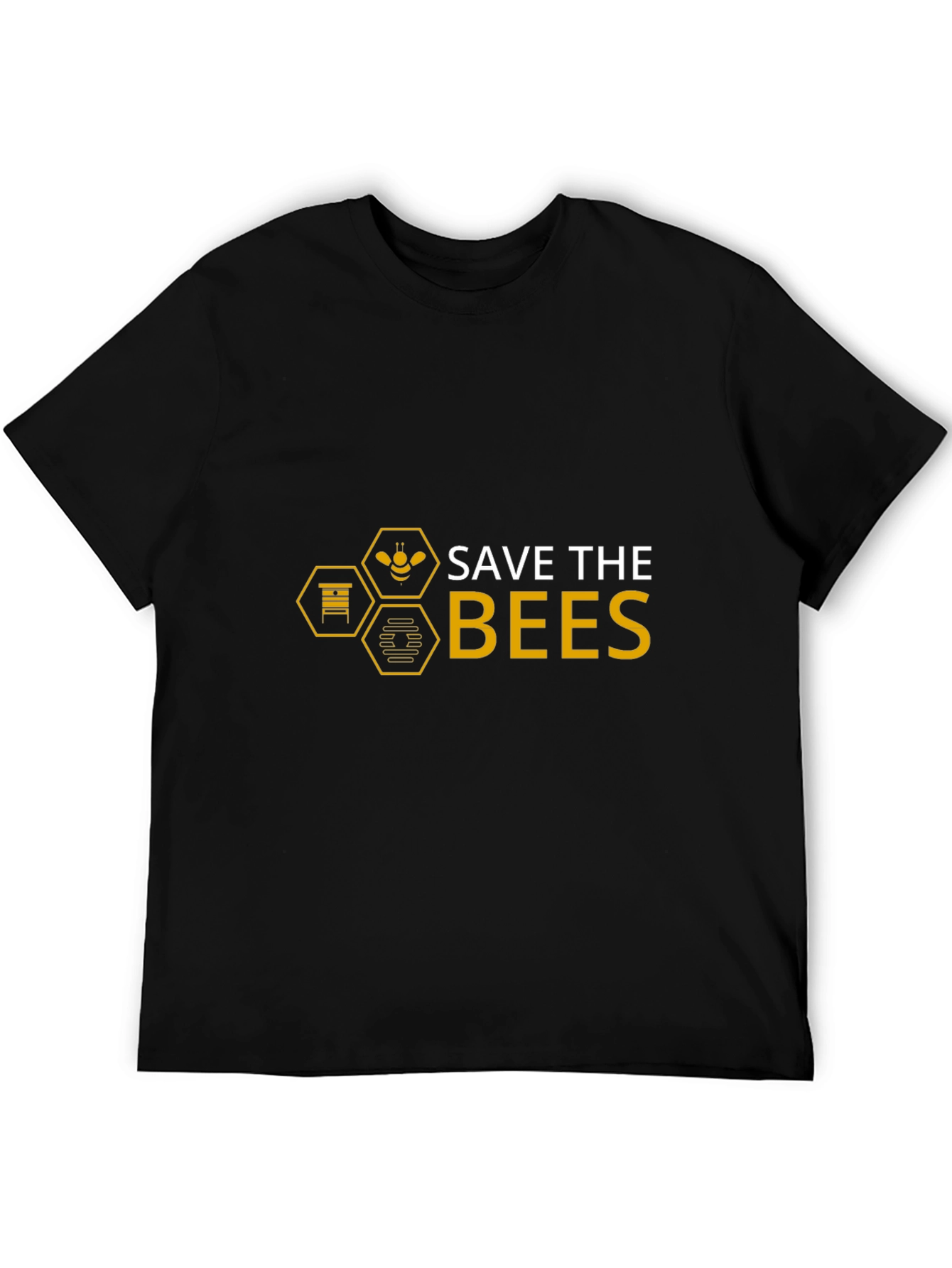 Save The Bees Graphic Tee - Black Cotton T-Shirt