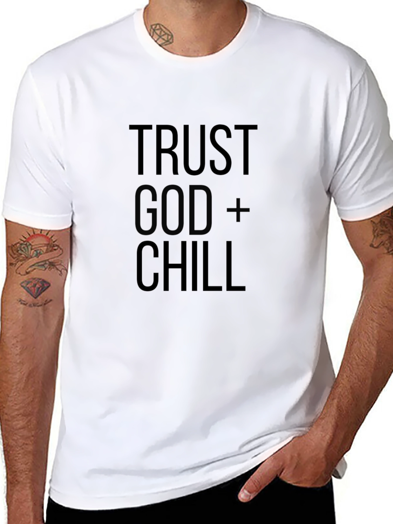 Trust God + Chill Black Graphic Tee