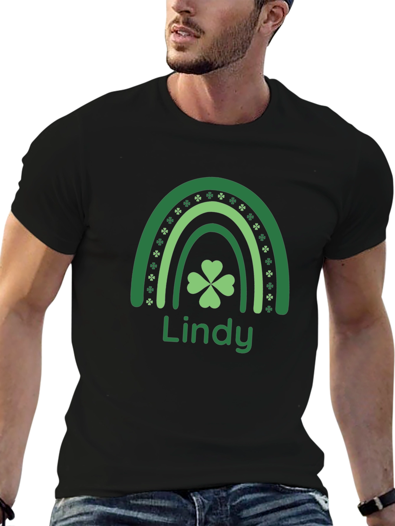 Lindy St. Patricks Day Rainbow Clover Graphic Tee