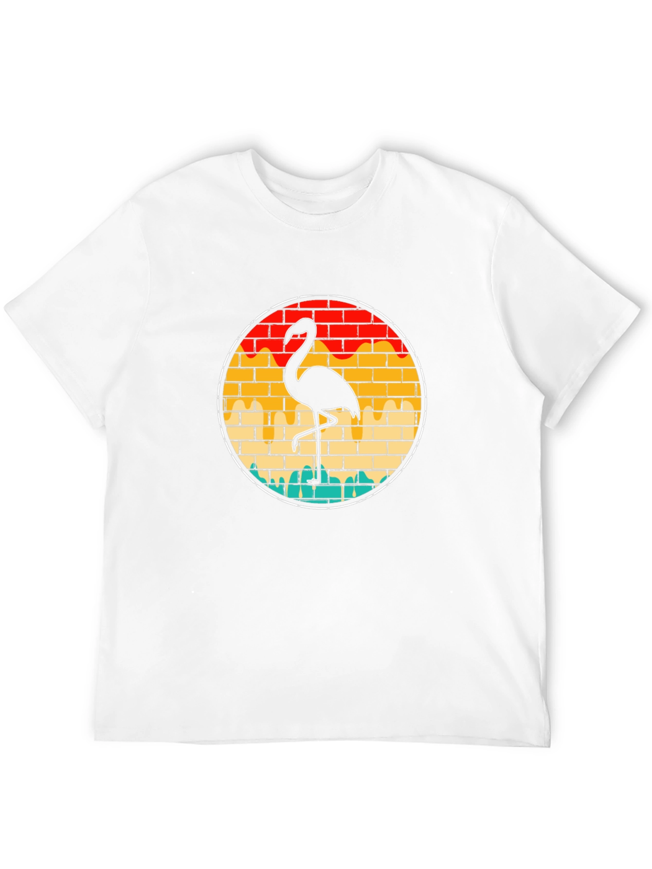 Flamingo Brick T-Shirt - Cool Retro Style