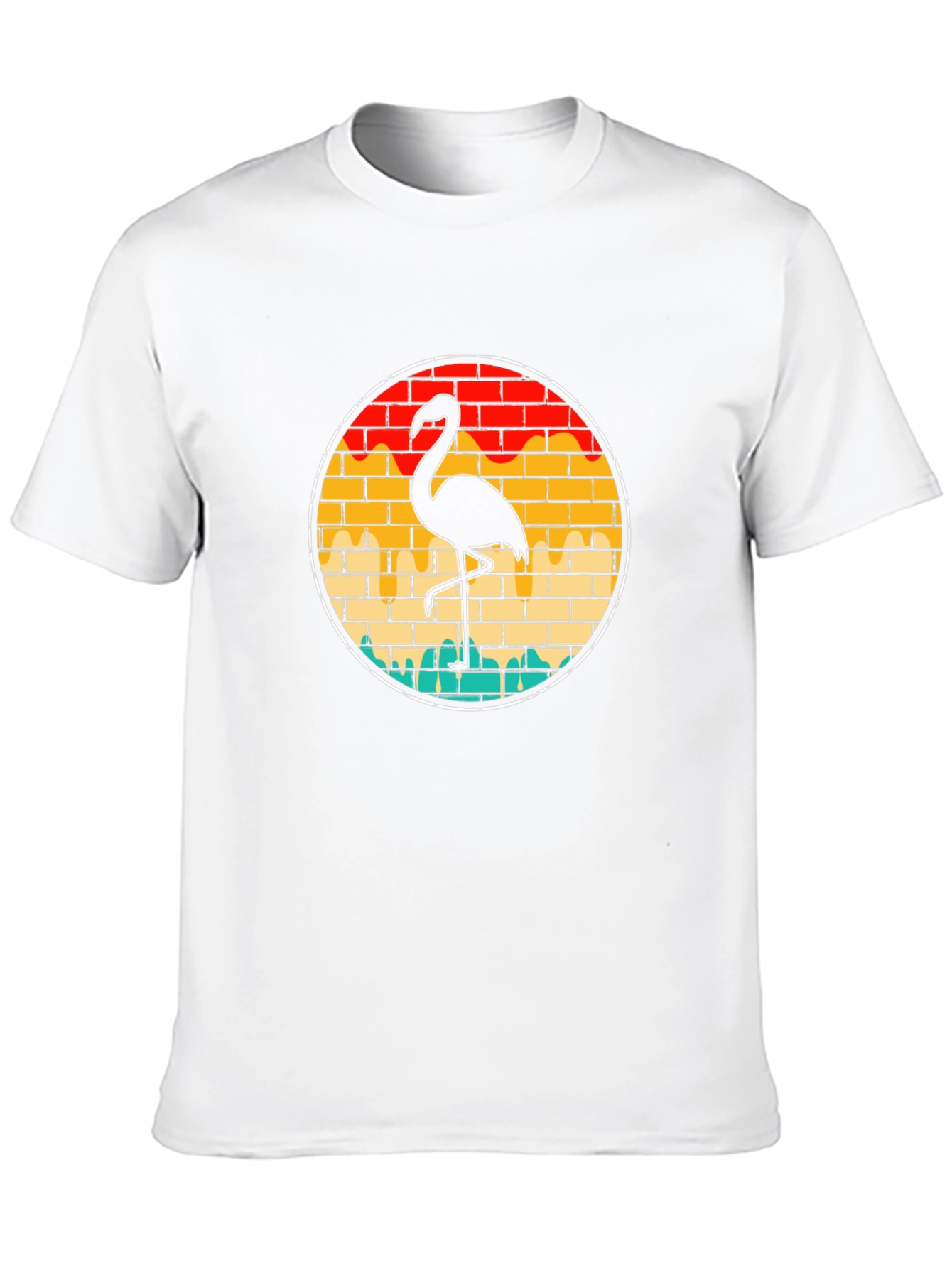 Flamingo Brick T-Shirt - Cool Retro Style