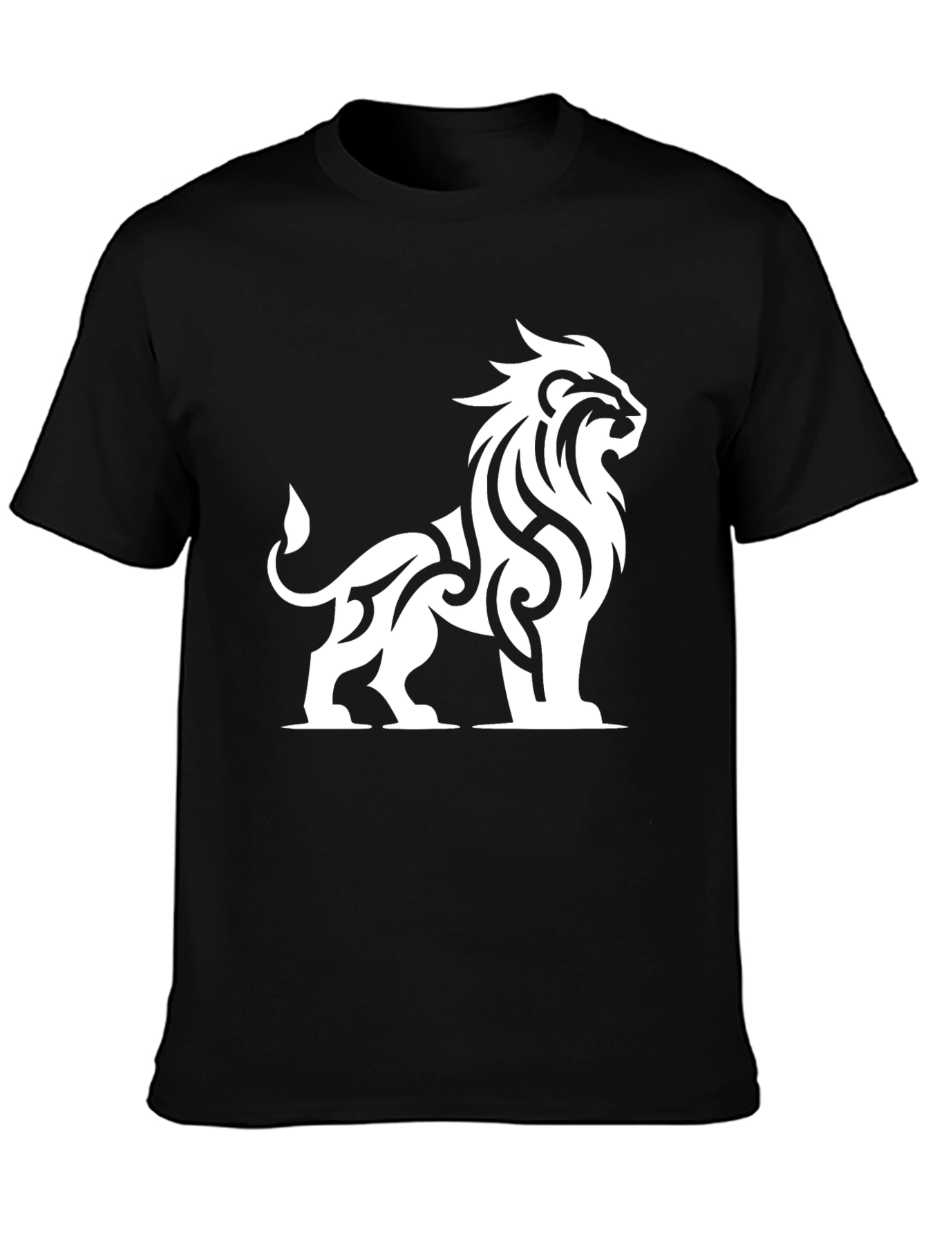 Tribal Lion Graphic Black T-Shirt