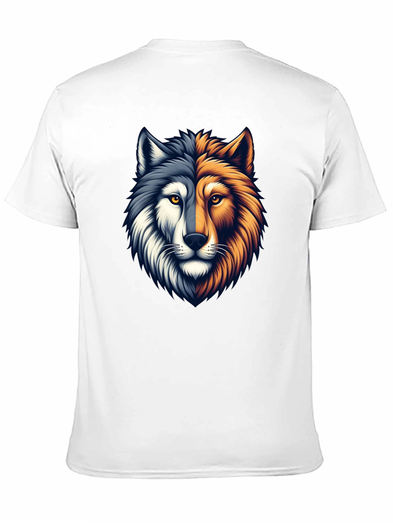 Two-Faced Wolf Graphic T-Shirt - Black