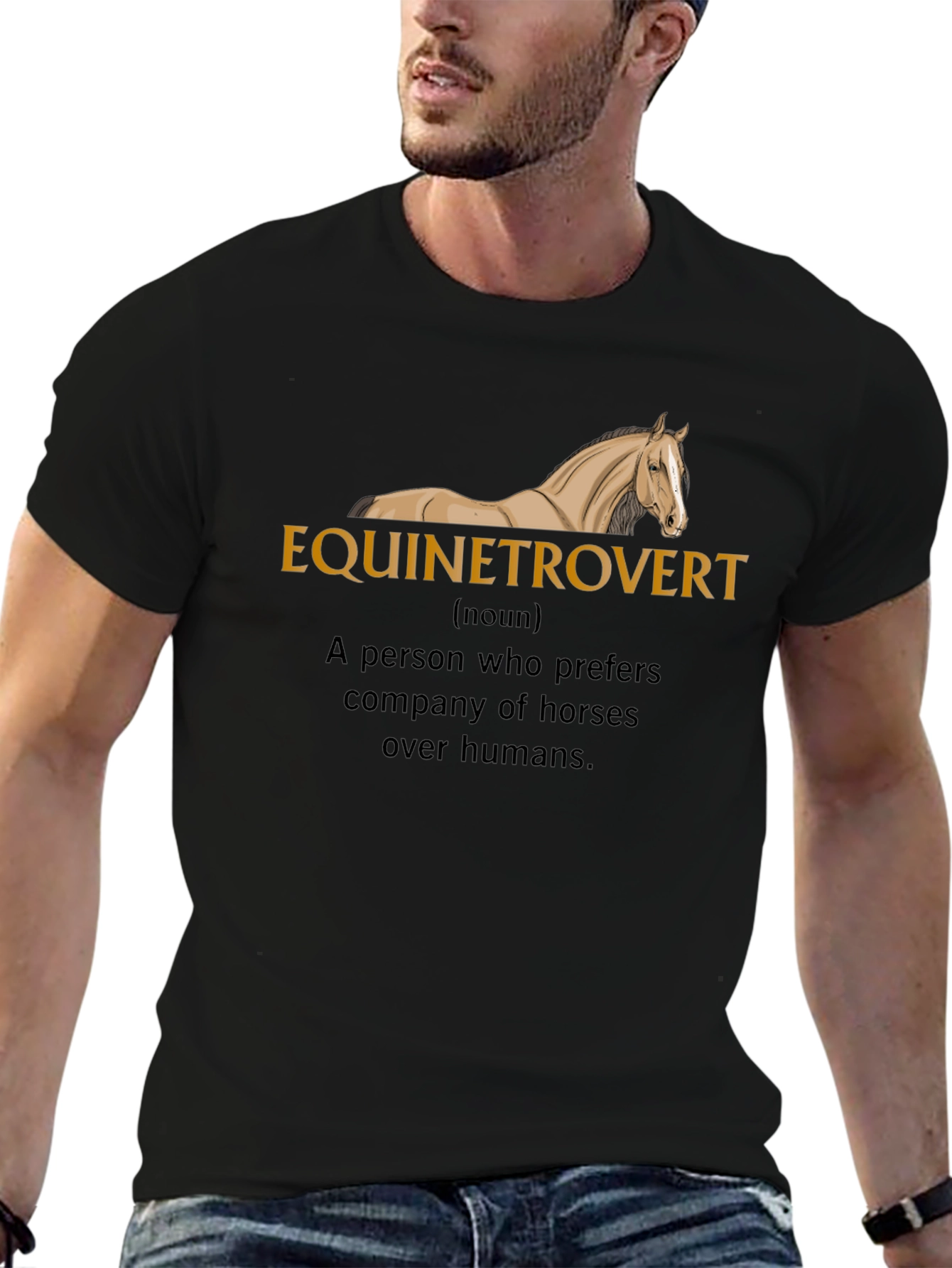 Equinetrovert Horse Lover Black T-Shirt