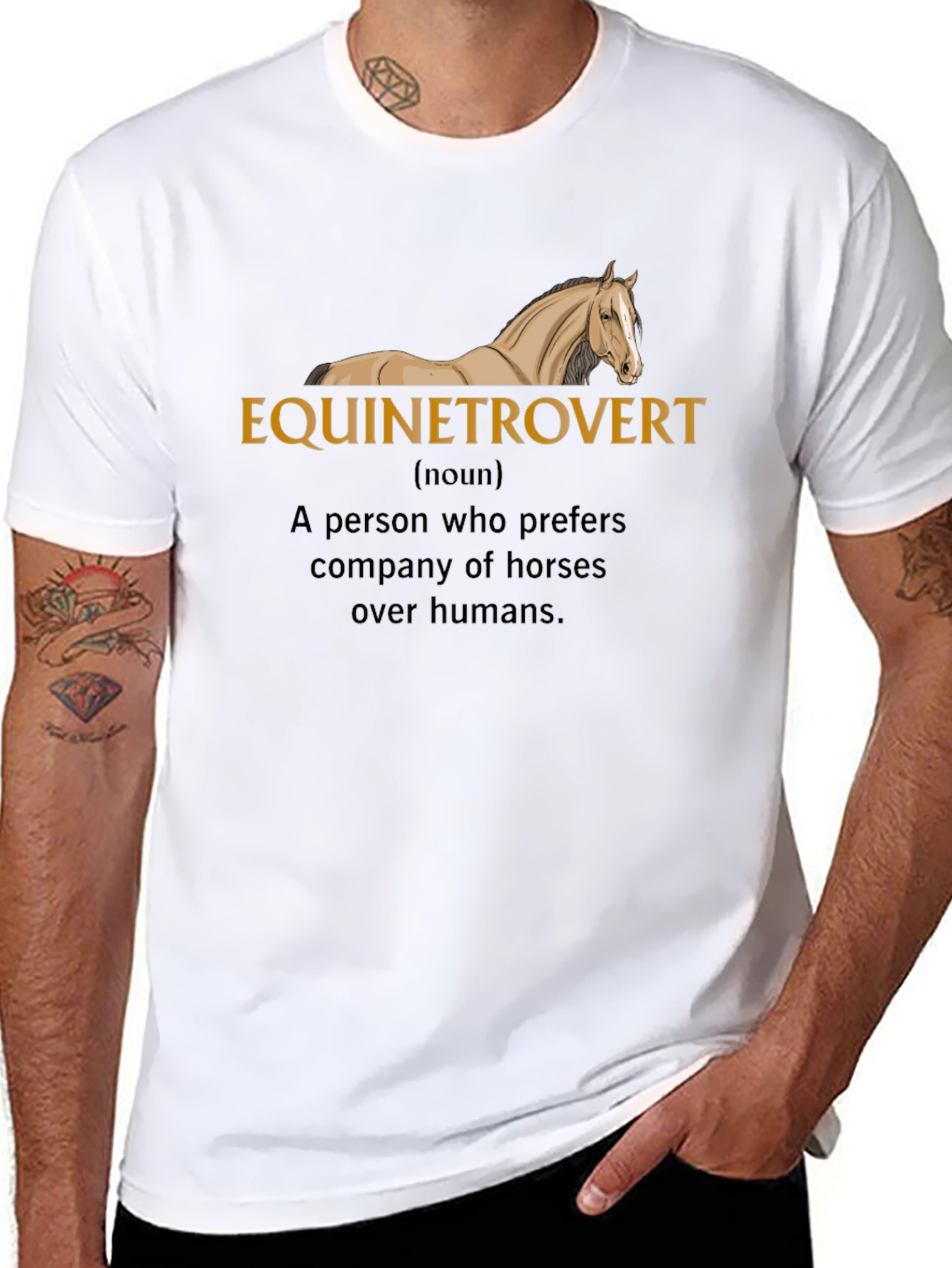 Equinetrovert Horse Lover Black T-Shirt
