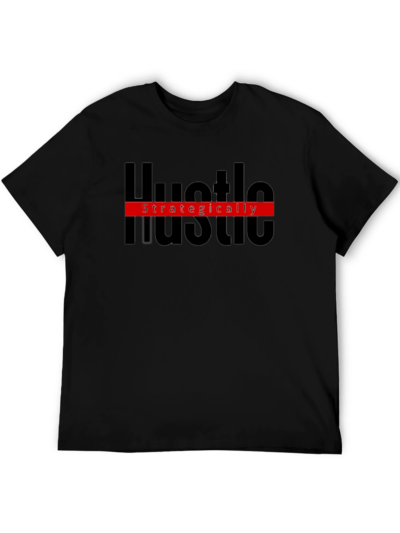 Hustle Strategically Black Graphic Tee