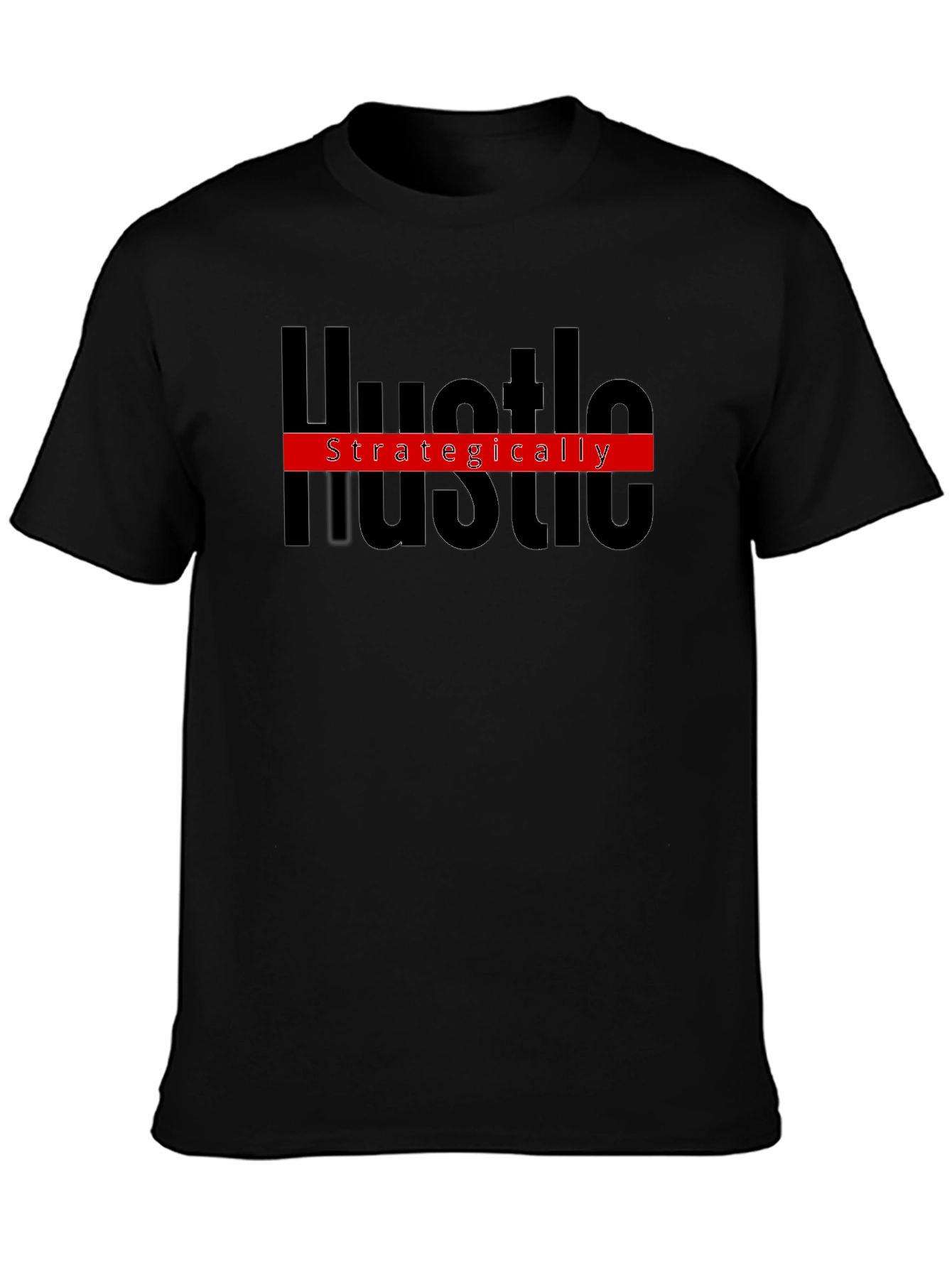 Hustle Strategically Black Graphic Tee