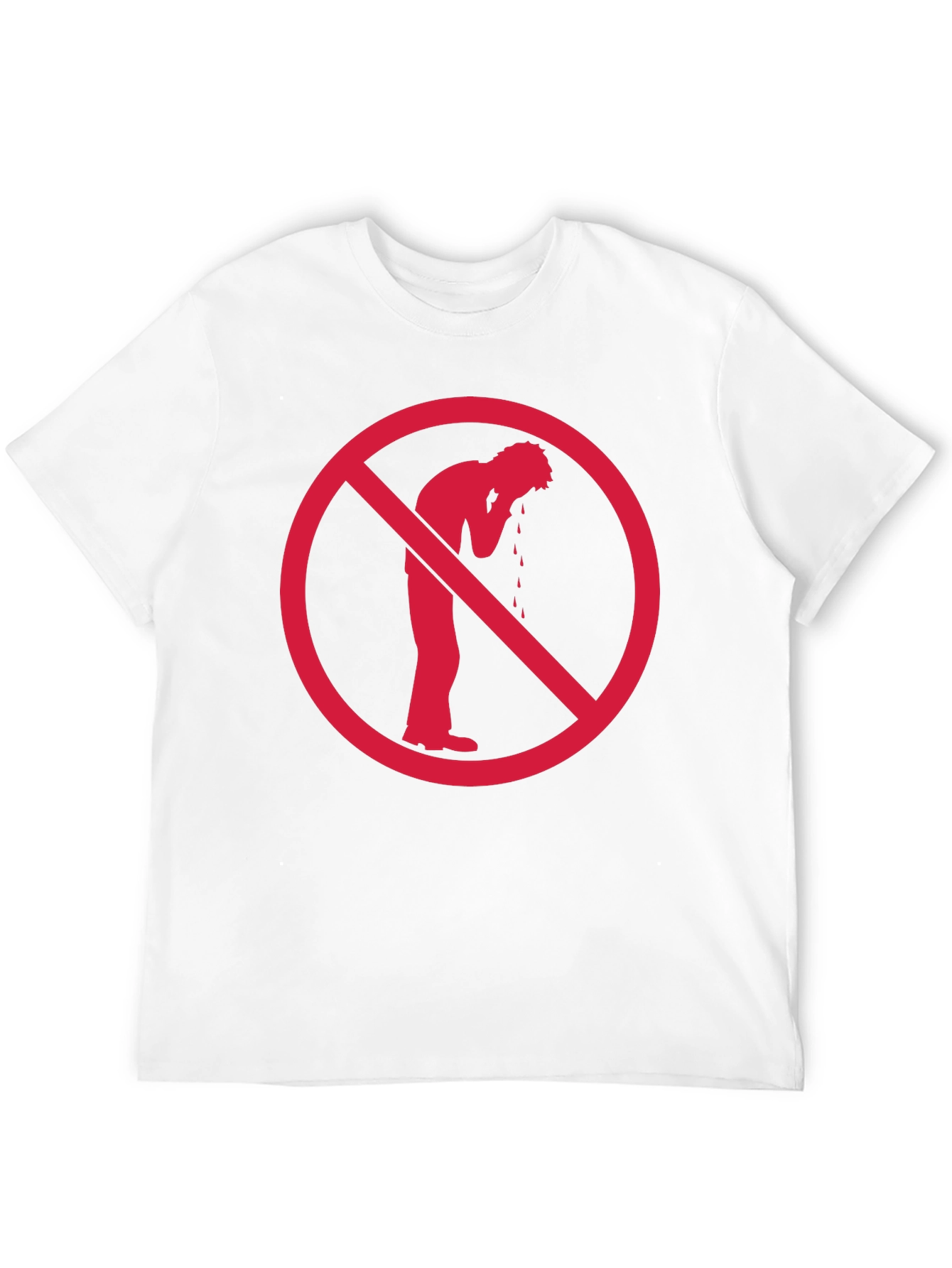 No Vomiting Graphic Tee - Black Cotton Casual T-Shirt