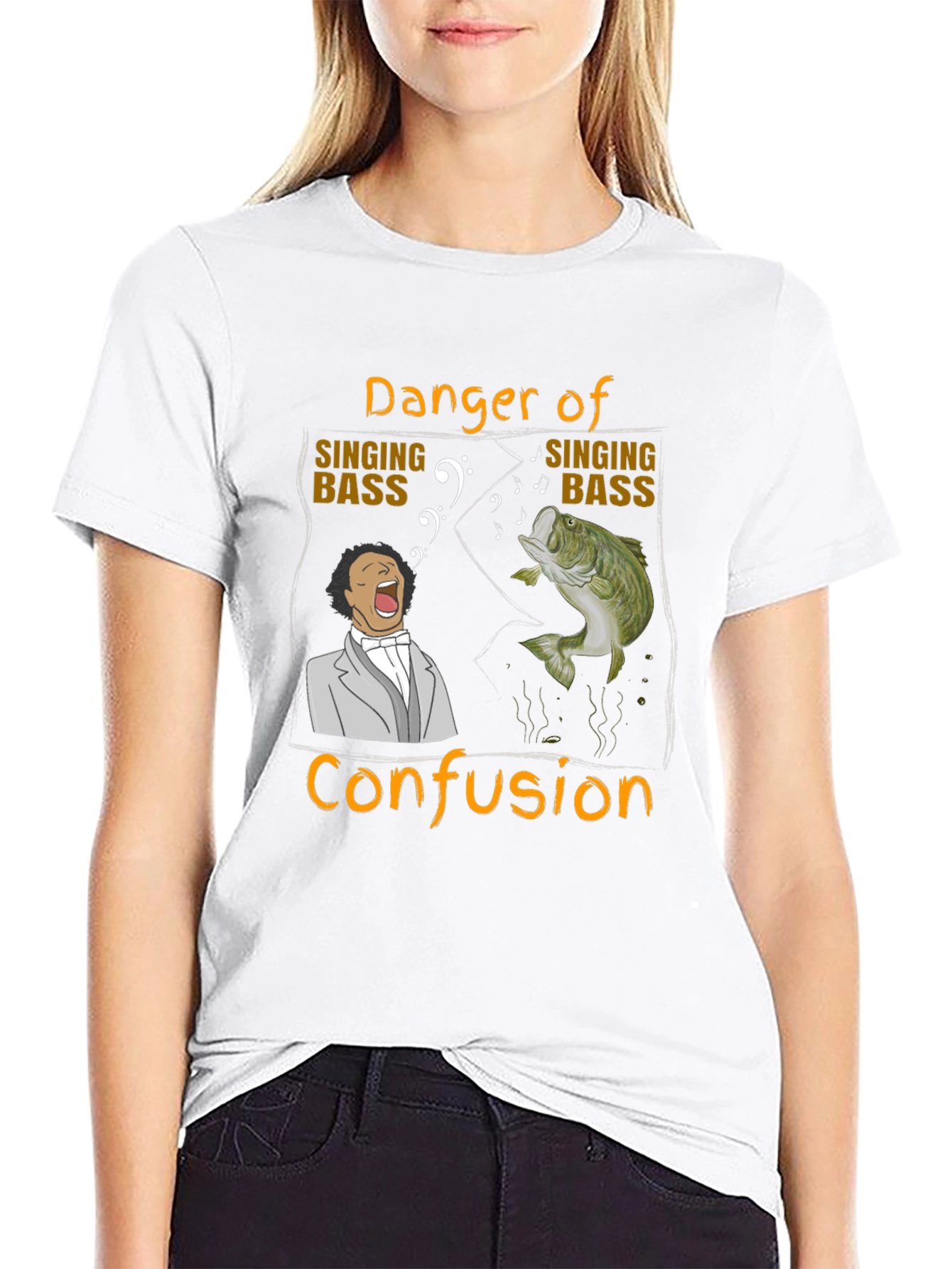 Danger of Singing Bass Confusion Black T-Shirt