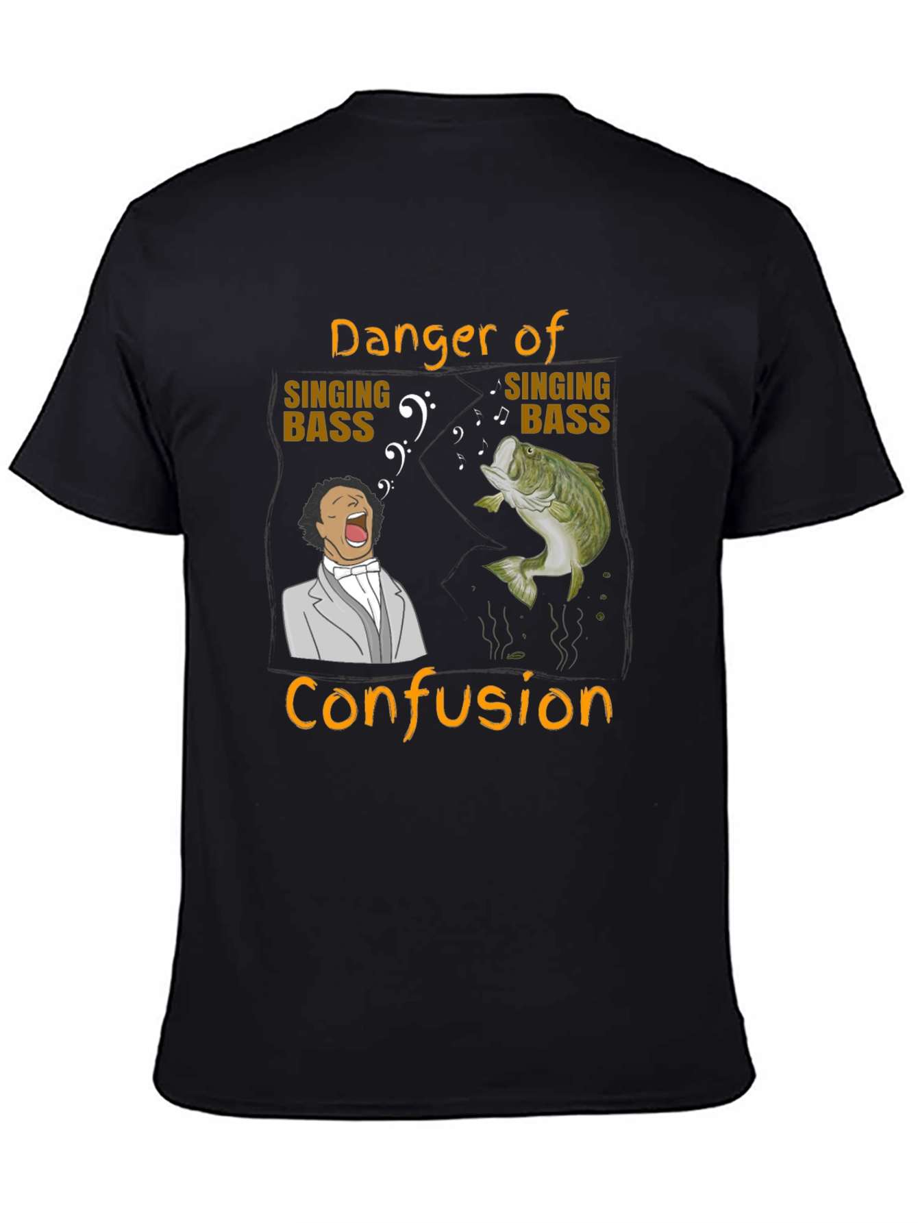 Danger of Singing Bass Confusion Black T-Shirt