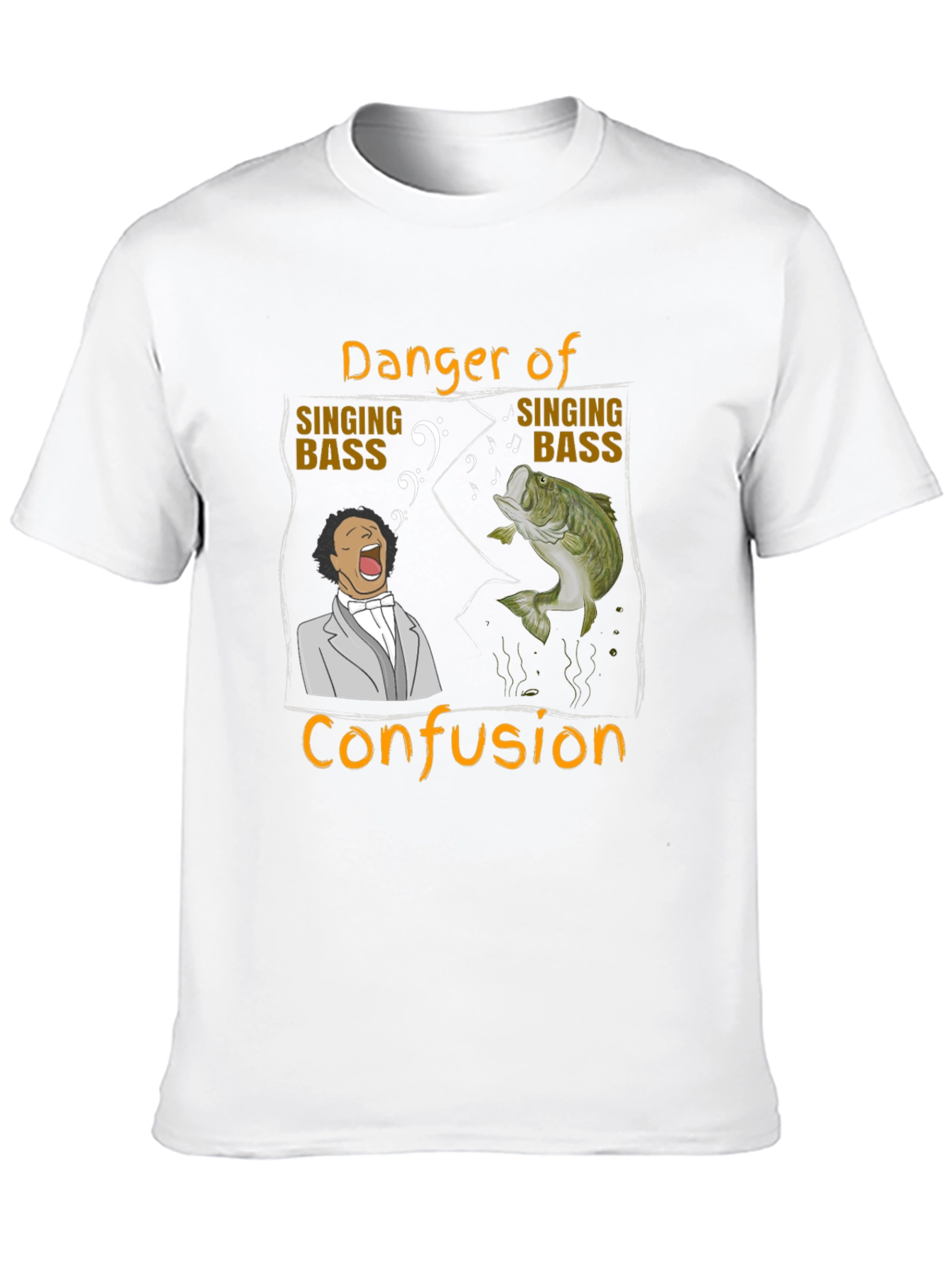 Danger of Singing Bass Confusion Black T-Shirt