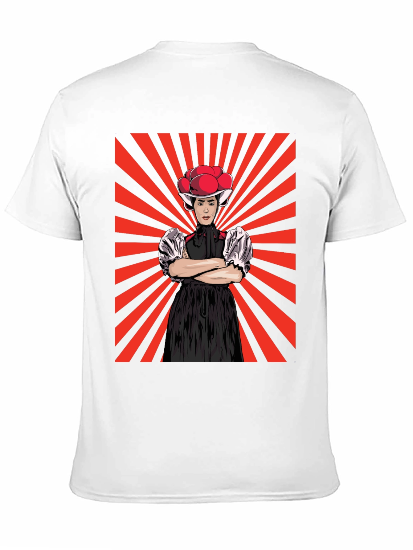 Retro Black T-Shirt with Swiss Folklore Character