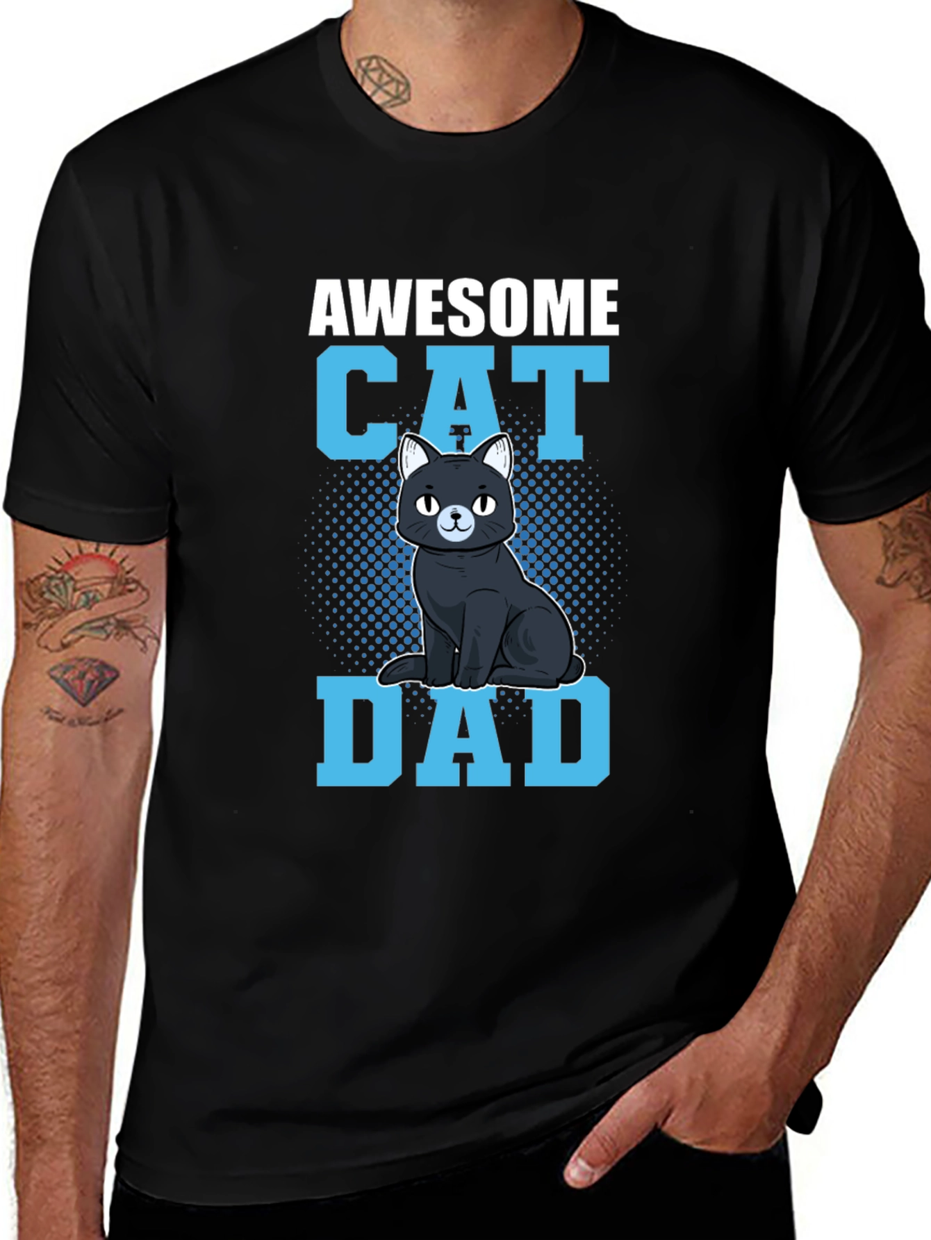 Awesome Cat Dad Graphic Tee