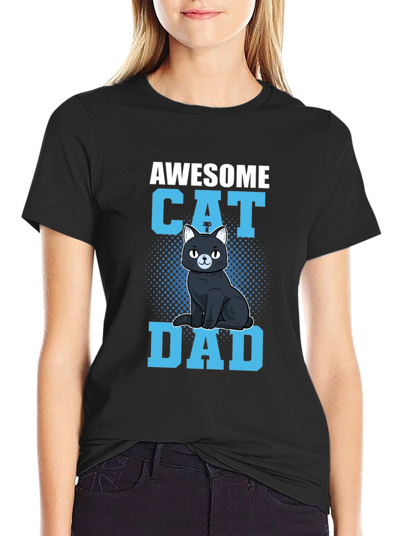 Awesome Cat Dad Graphic Tee