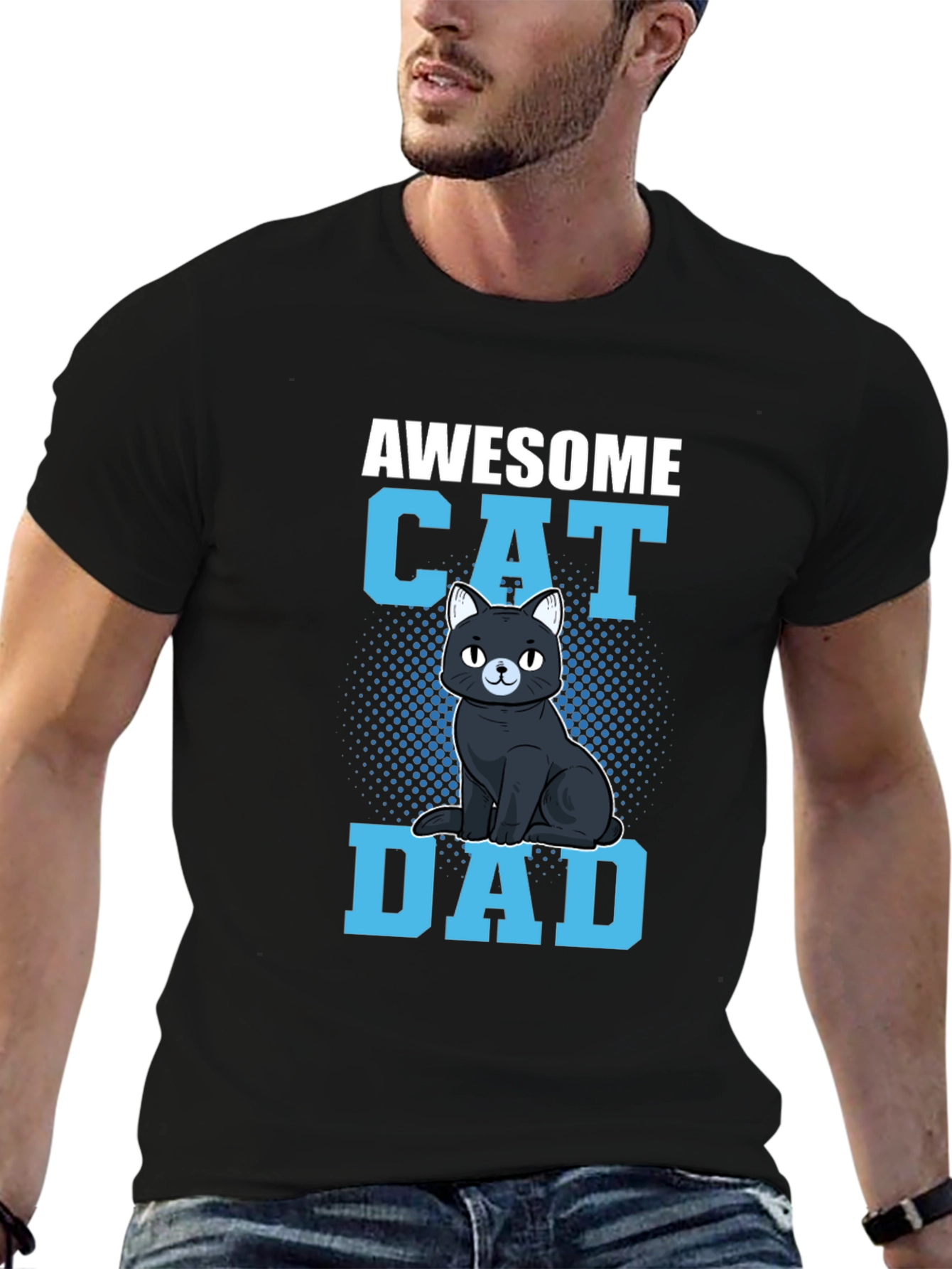 Awesome Cat Dad Graphic Tee