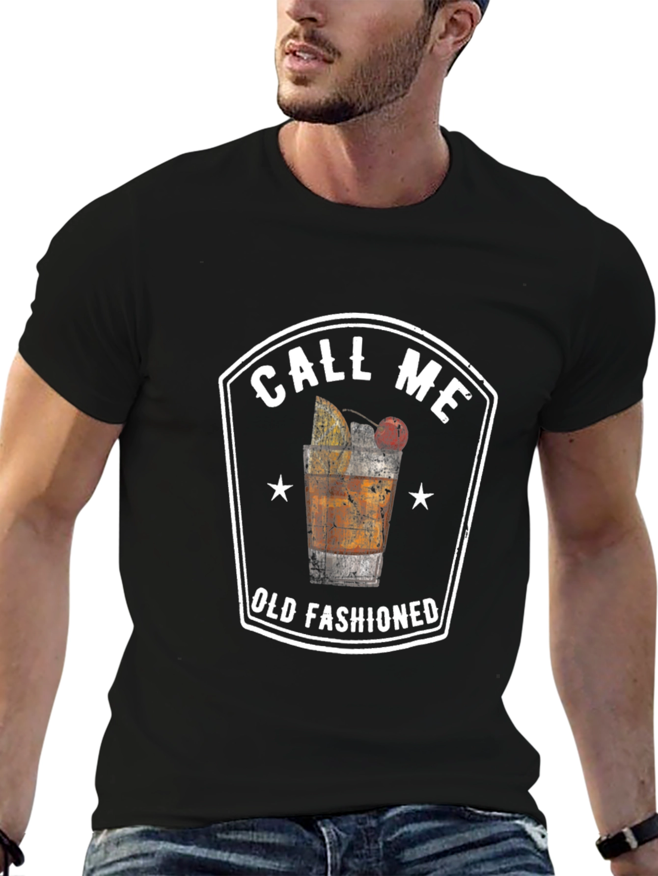 Call Me Old Fashioned Graphic Tee - Black