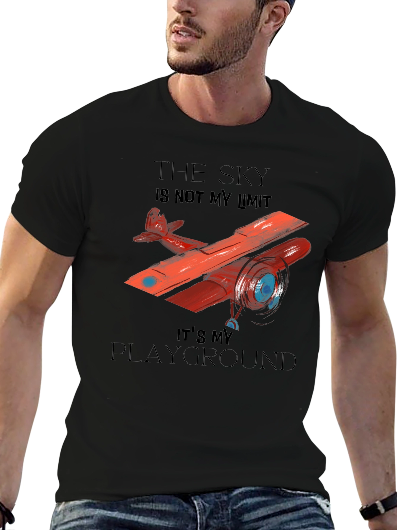 The Sky is My Playground Airplane Graphic T-Shirt