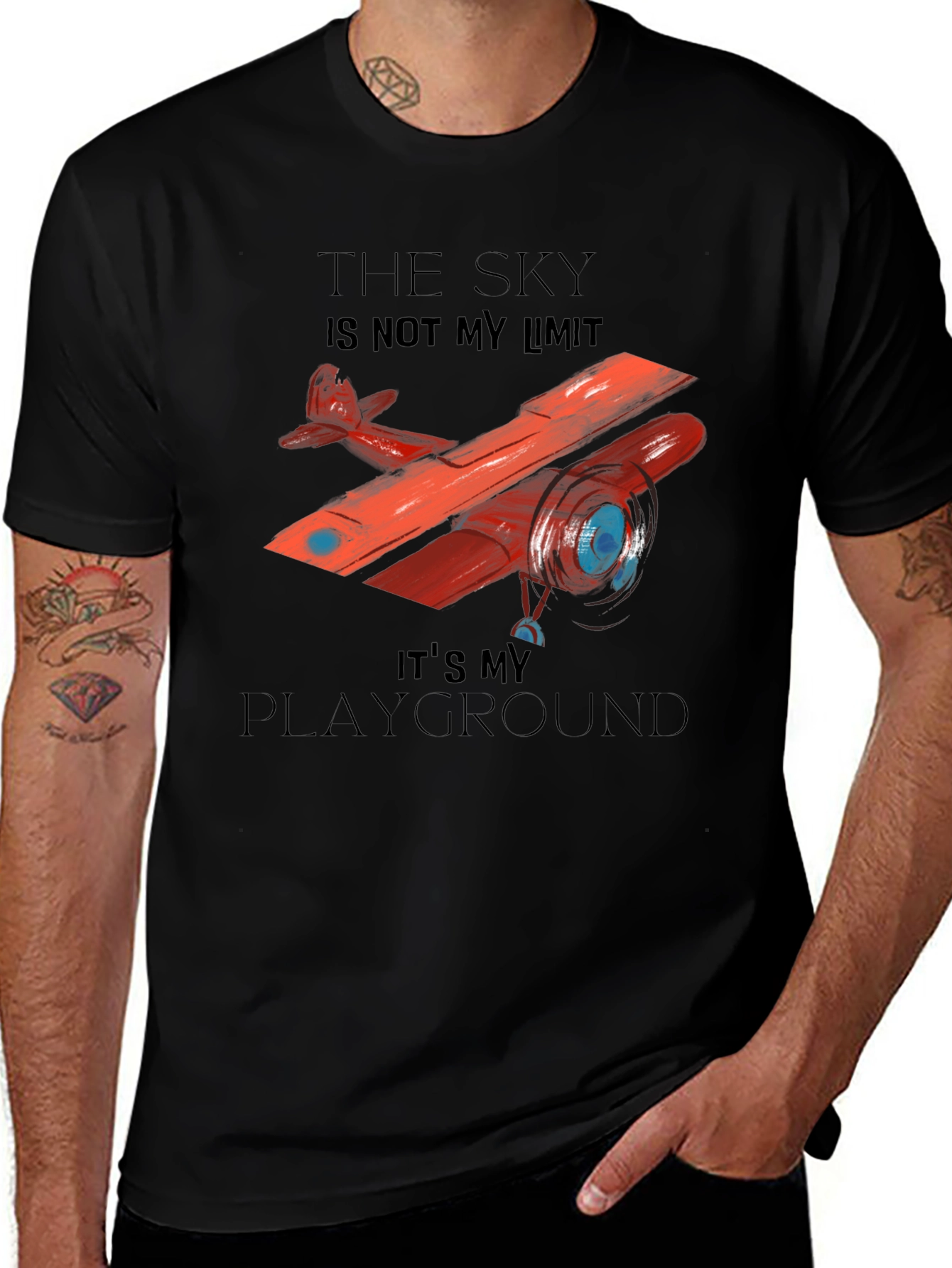 The Sky is My Playground Airplane Graphic T-Shirt