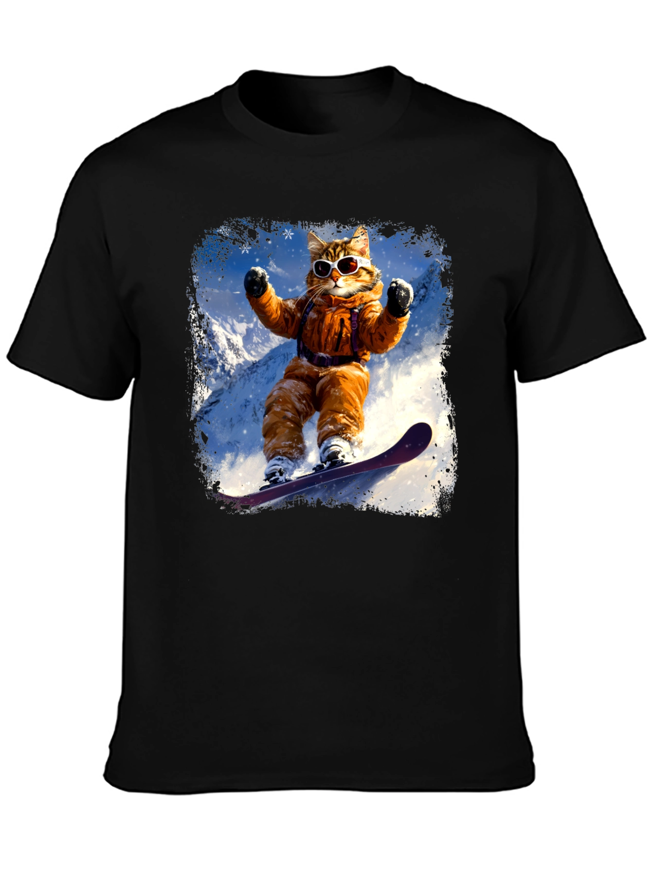 Cat Snowboarding T-Shirt