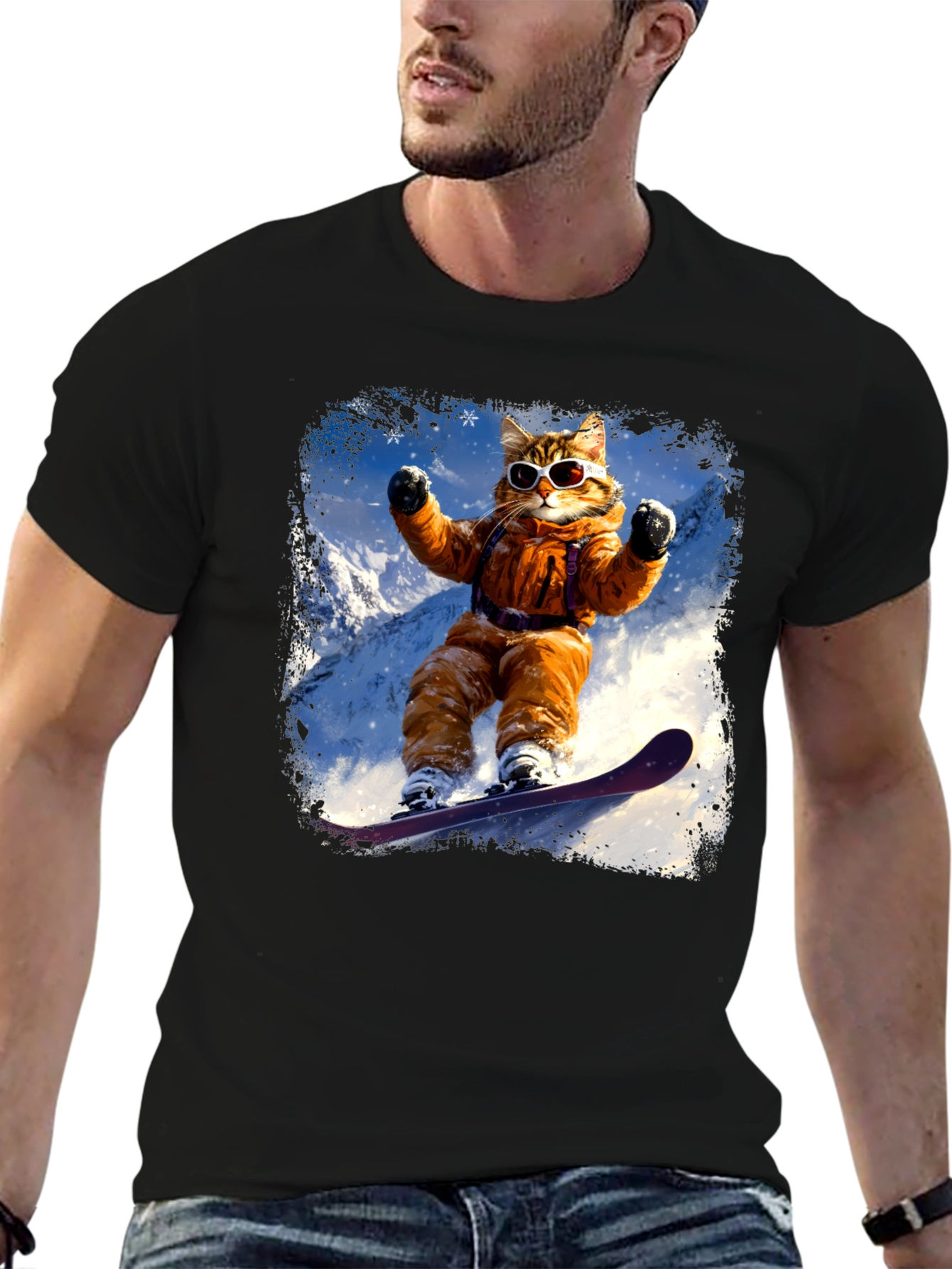 Cat Snowboarding T-Shirt