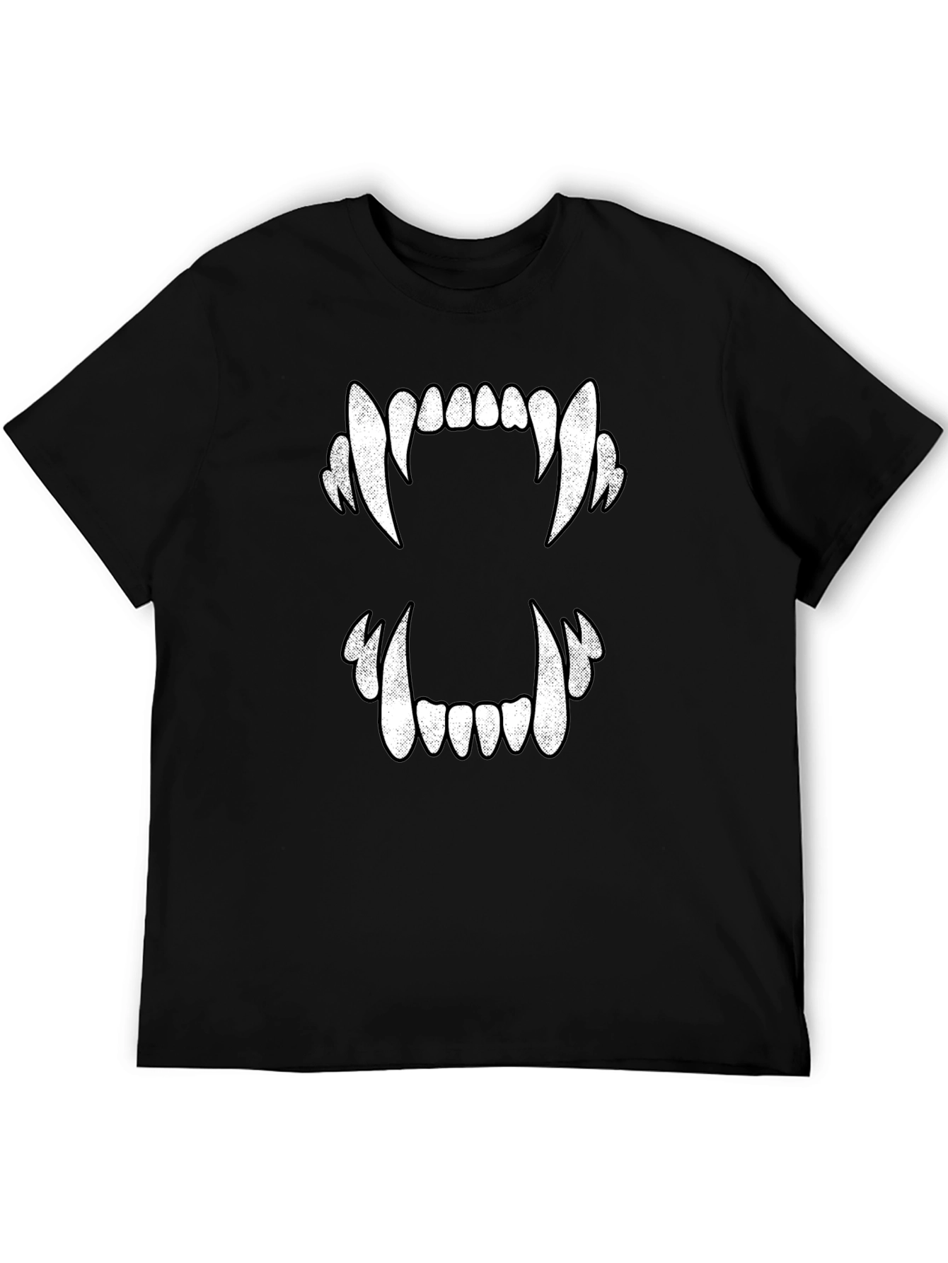 Vampire Teeth Graphic Tee - Halloween Black T-Shirt