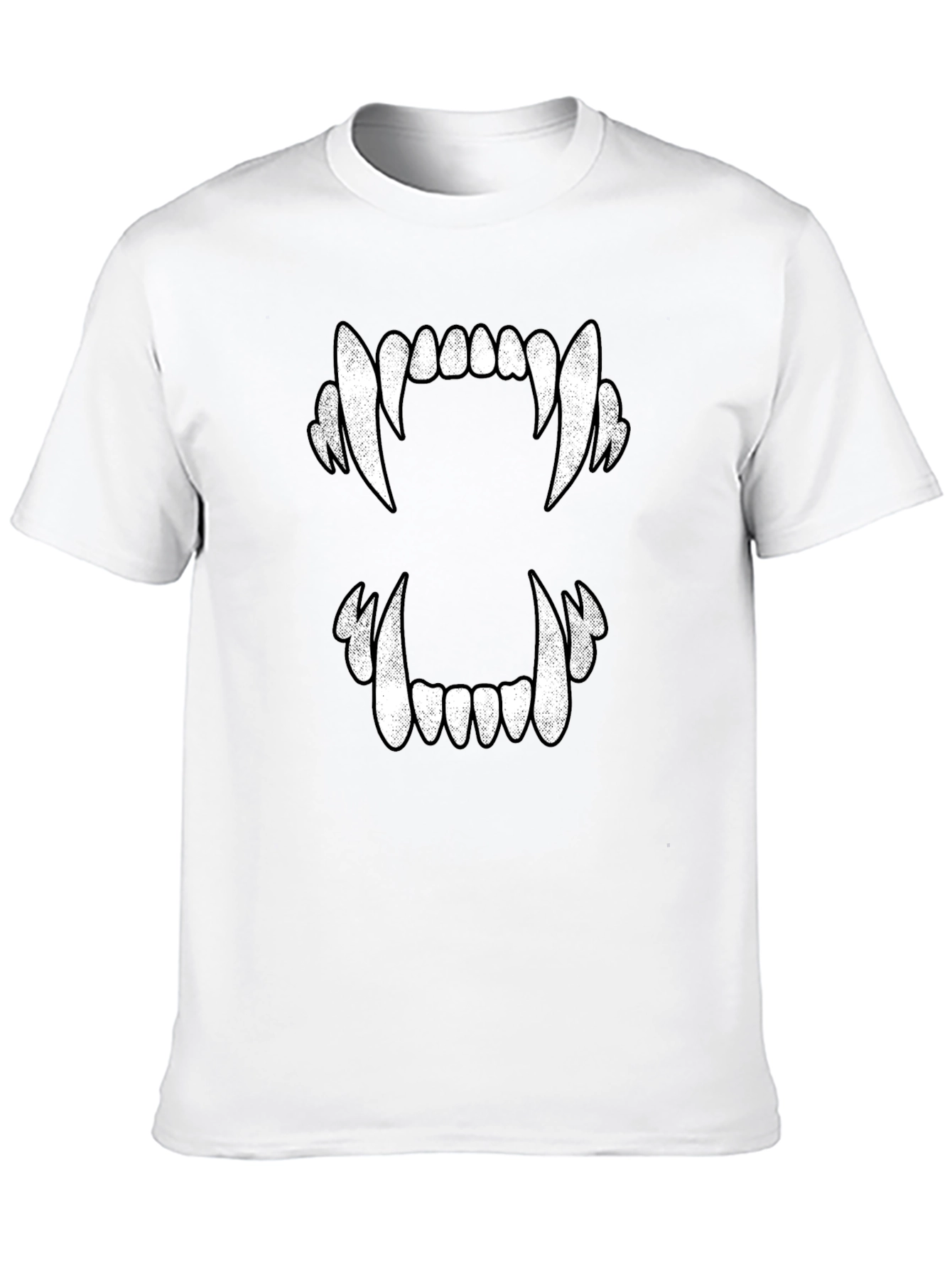 Vampire Teeth Graphic Tee - Halloween Black T-Shirt