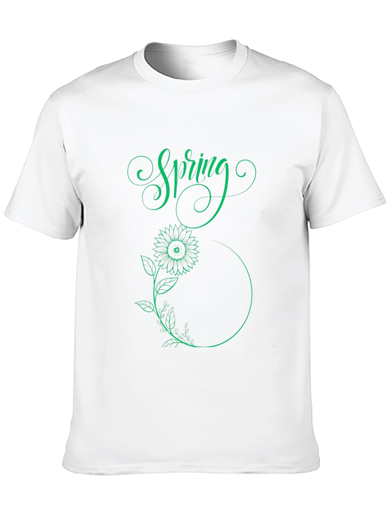 Spring Sunflower Graphic Tee - Black Cotton T-Shirt