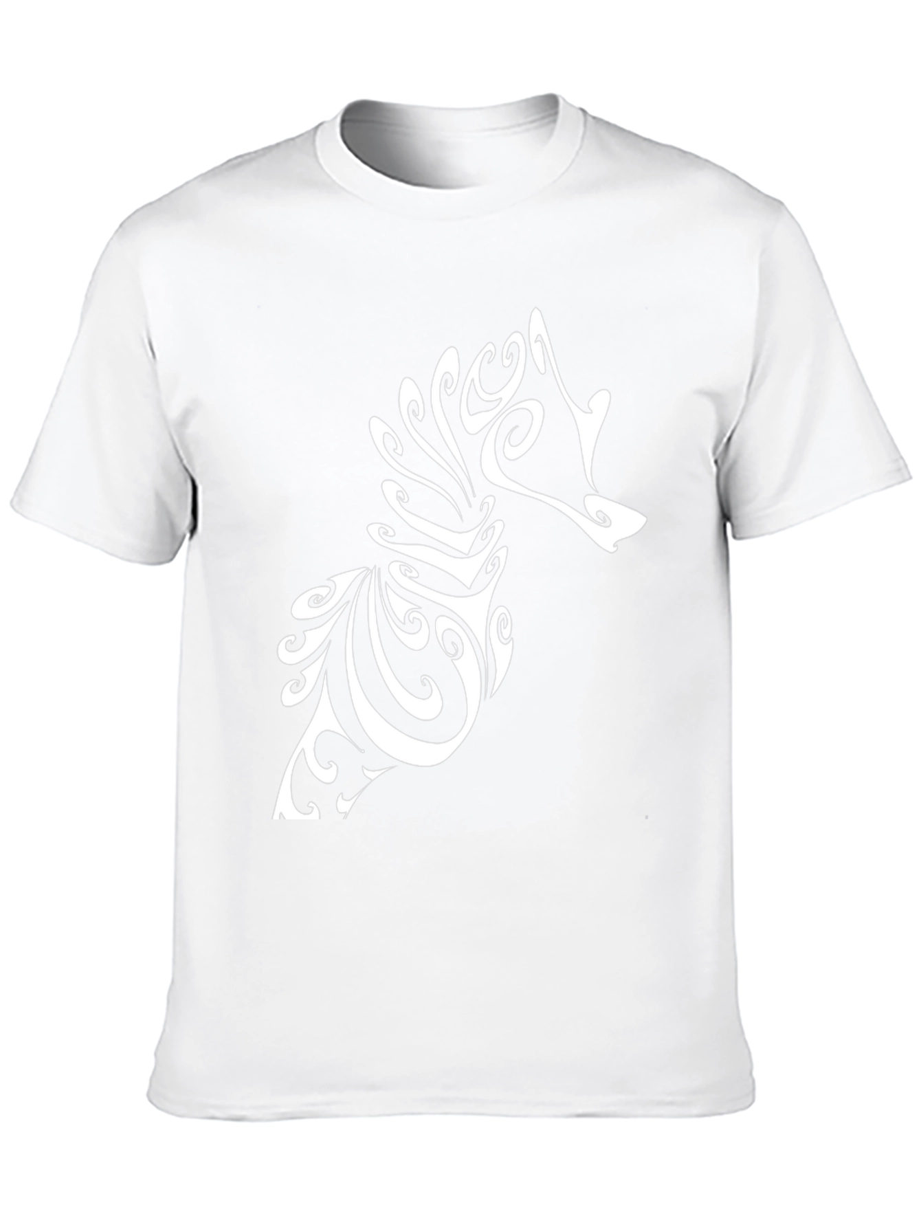 Tribal Seahorse Graphic Tee - Black Cotton T-Shirt