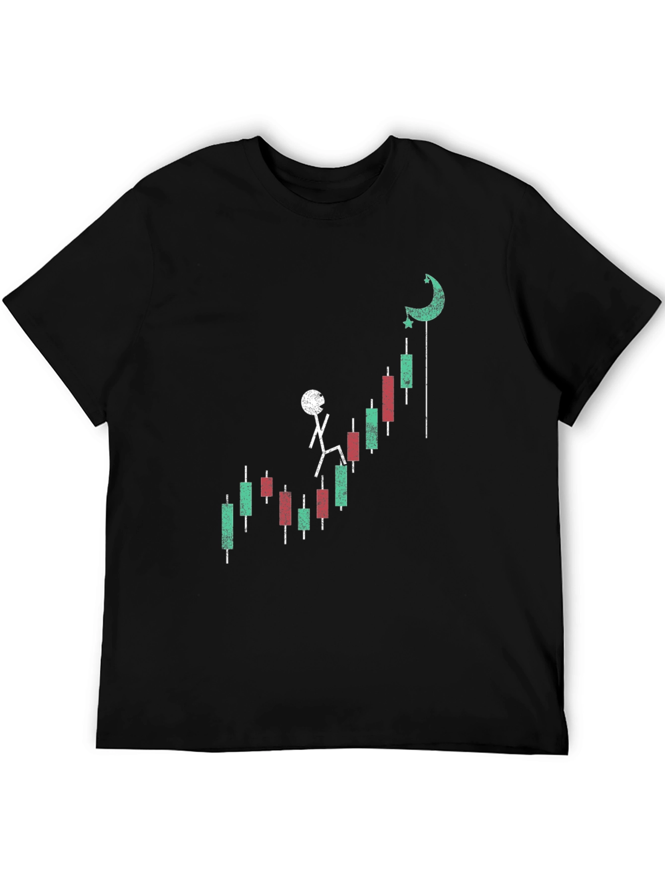 Stock Climb T-Shirt - Black Cotton Blend Graphic Tee