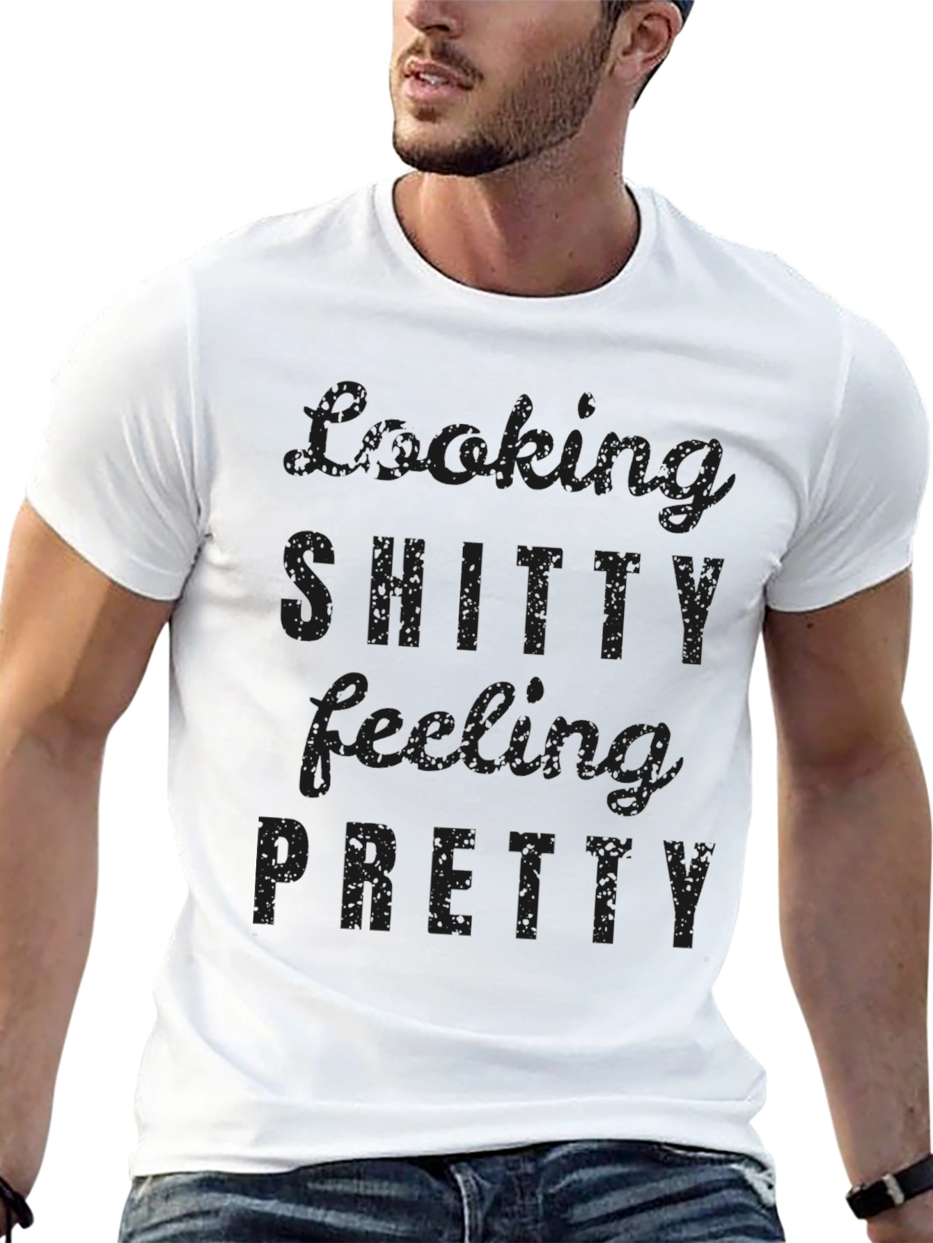 Looking Shitty Feeling Pretty Black Graphic Tee