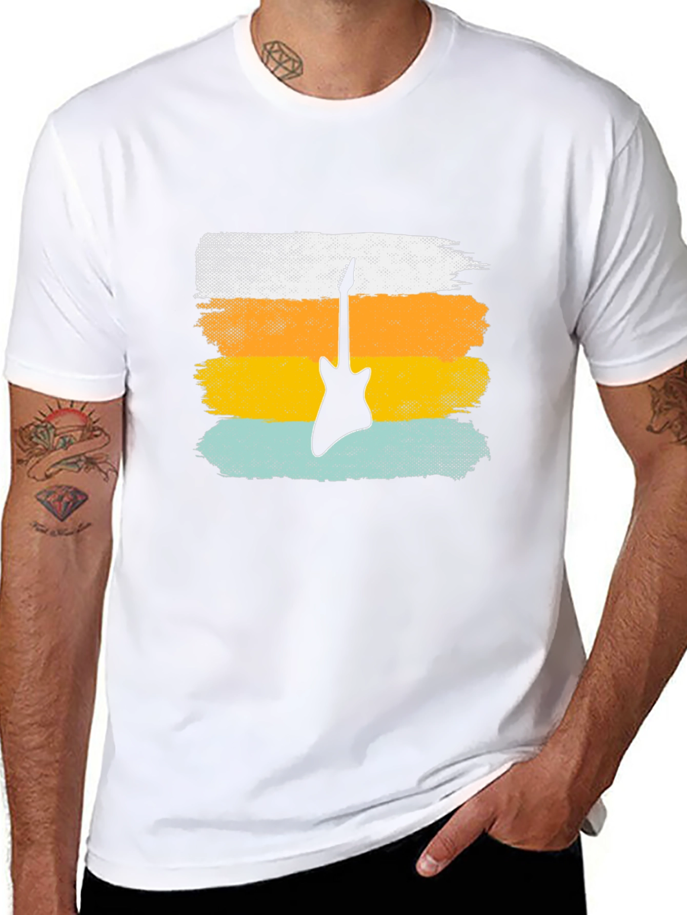 Retro Guitar T-Shirt - Black