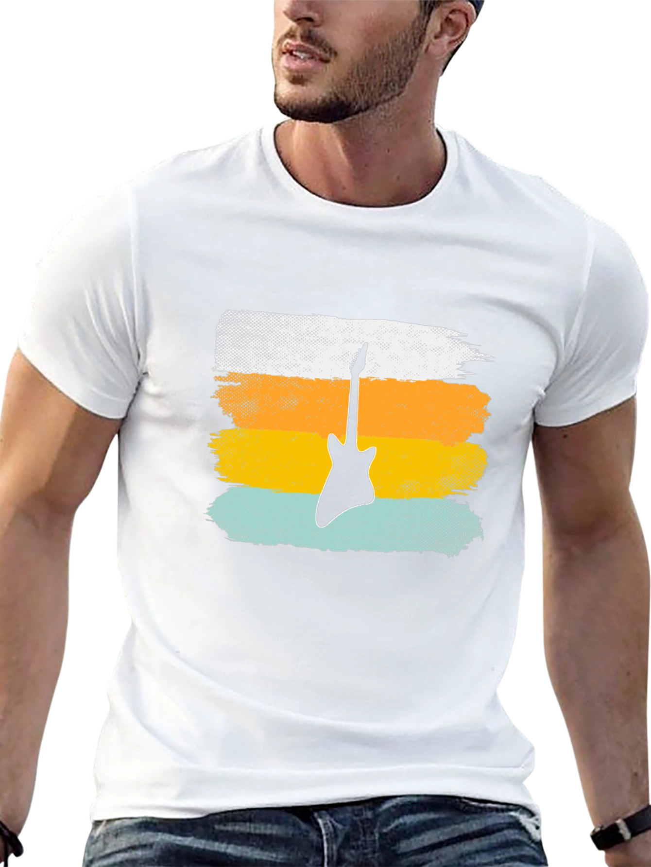 Retro Guitar T-Shirt - Black