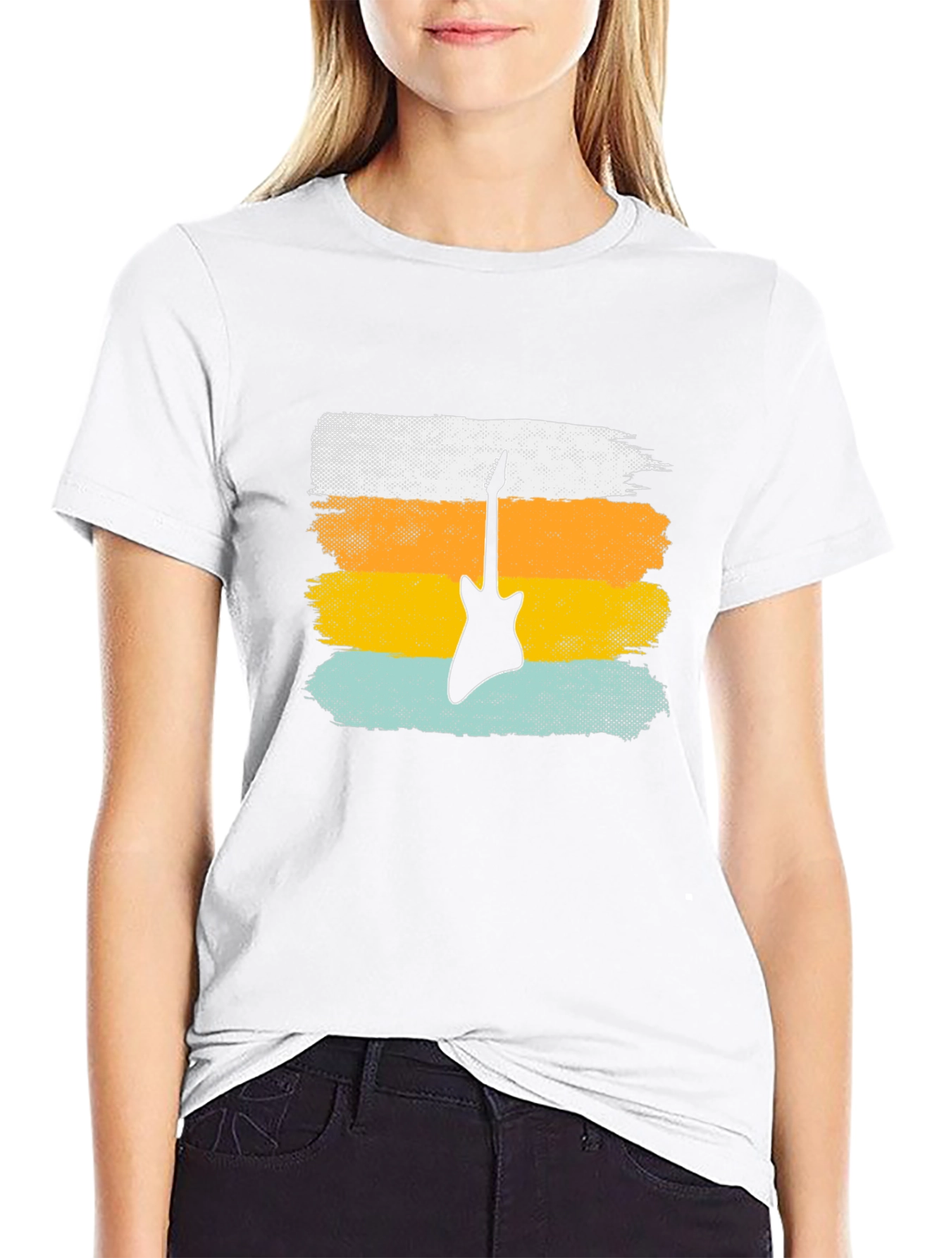 Retro Guitar T-Shirt - Black