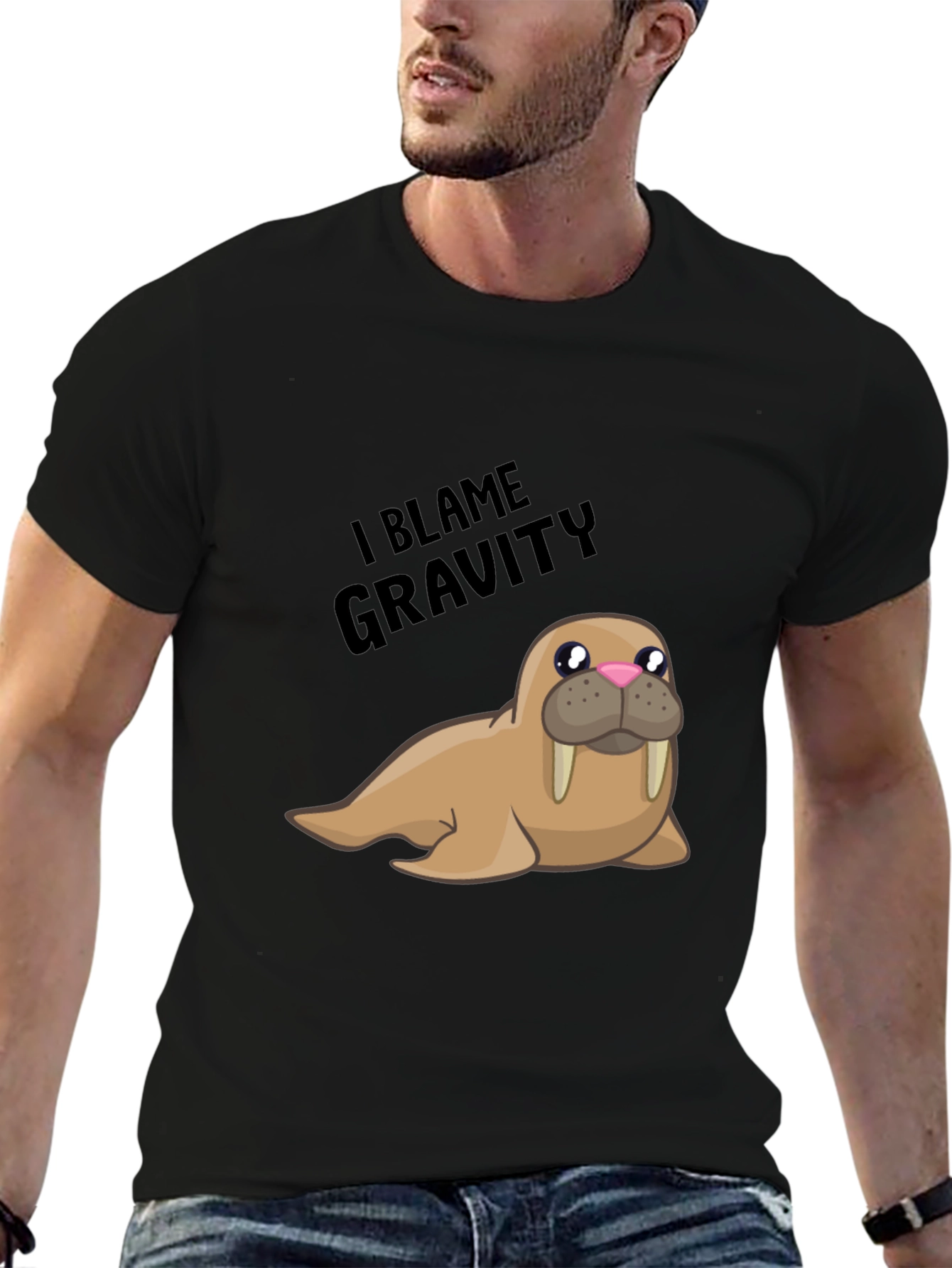 Funny Walrus T-Shirt - I Blame Gravity Graphic Tee