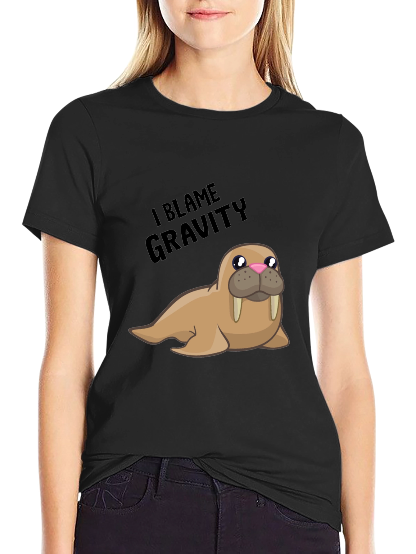 Funny Walrus T-Shirt - I Blame Gravity Graphic Tee