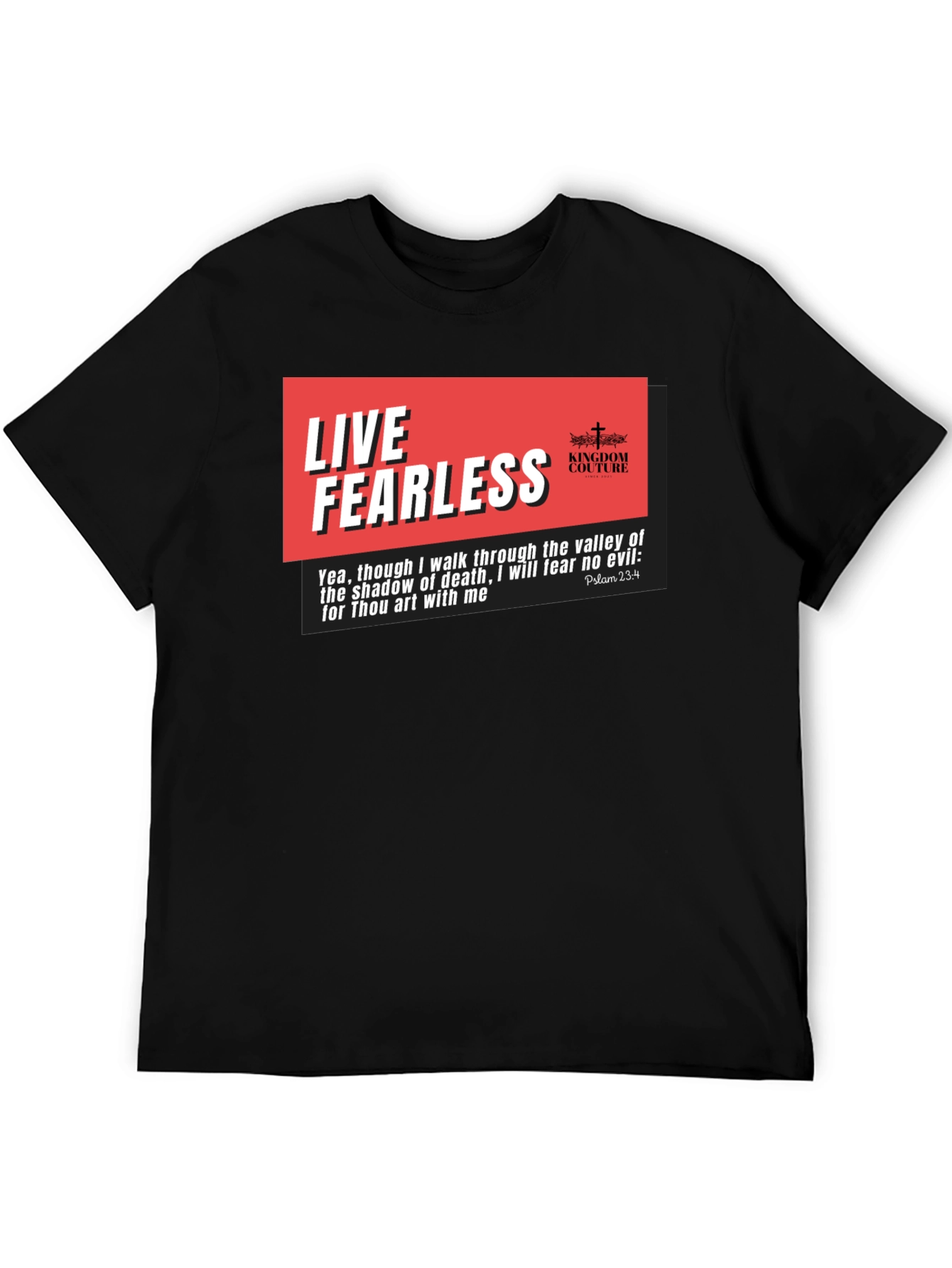 Live Fearless Christian T-Shirt - Black