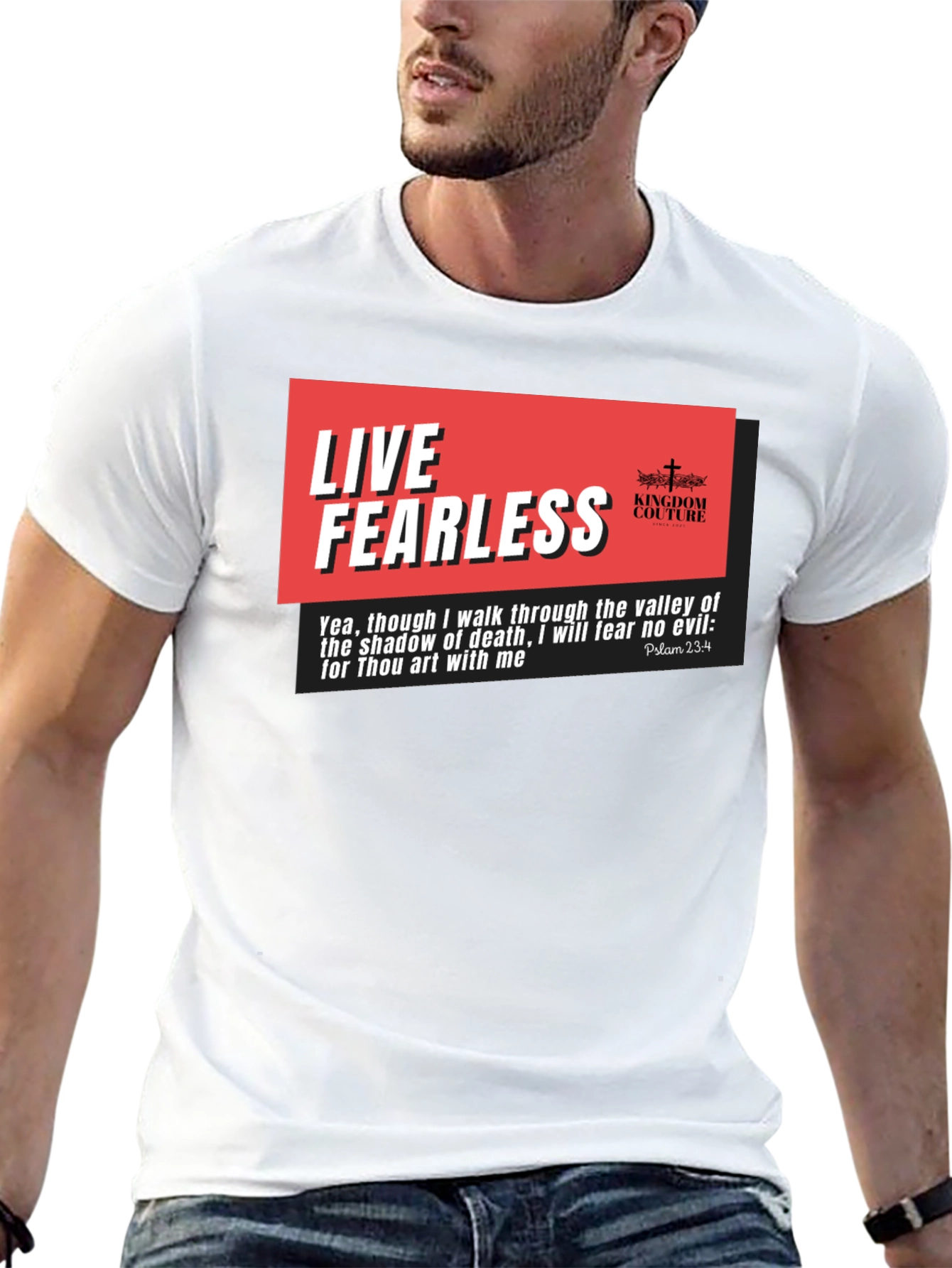 Live Fearless Christian T-Shirt - Black