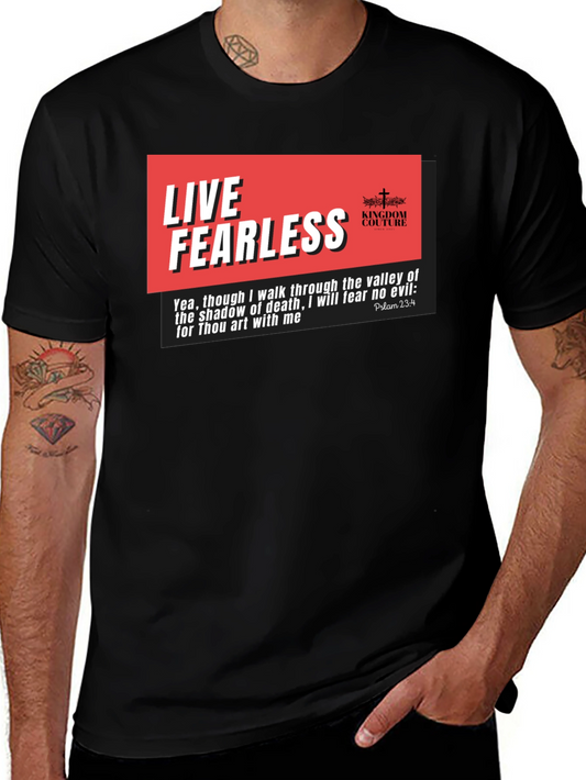 Live Fearless Christian T-Shirt - Black