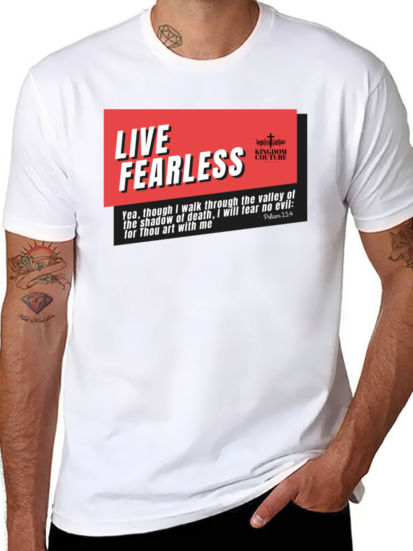 Live Fearless Christian T-Shirt - Black