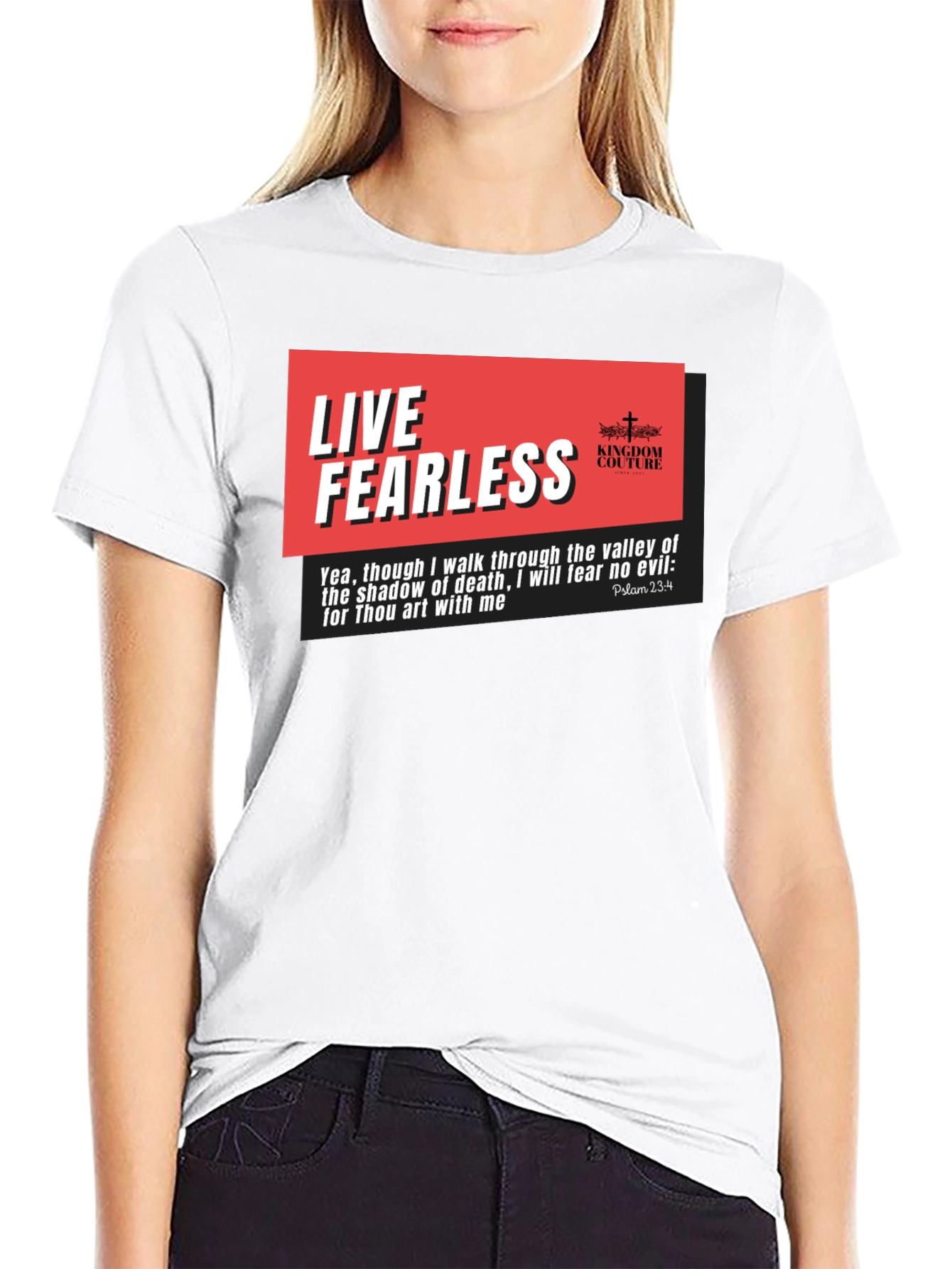 Live Fearless Christian T-Shirt - Black