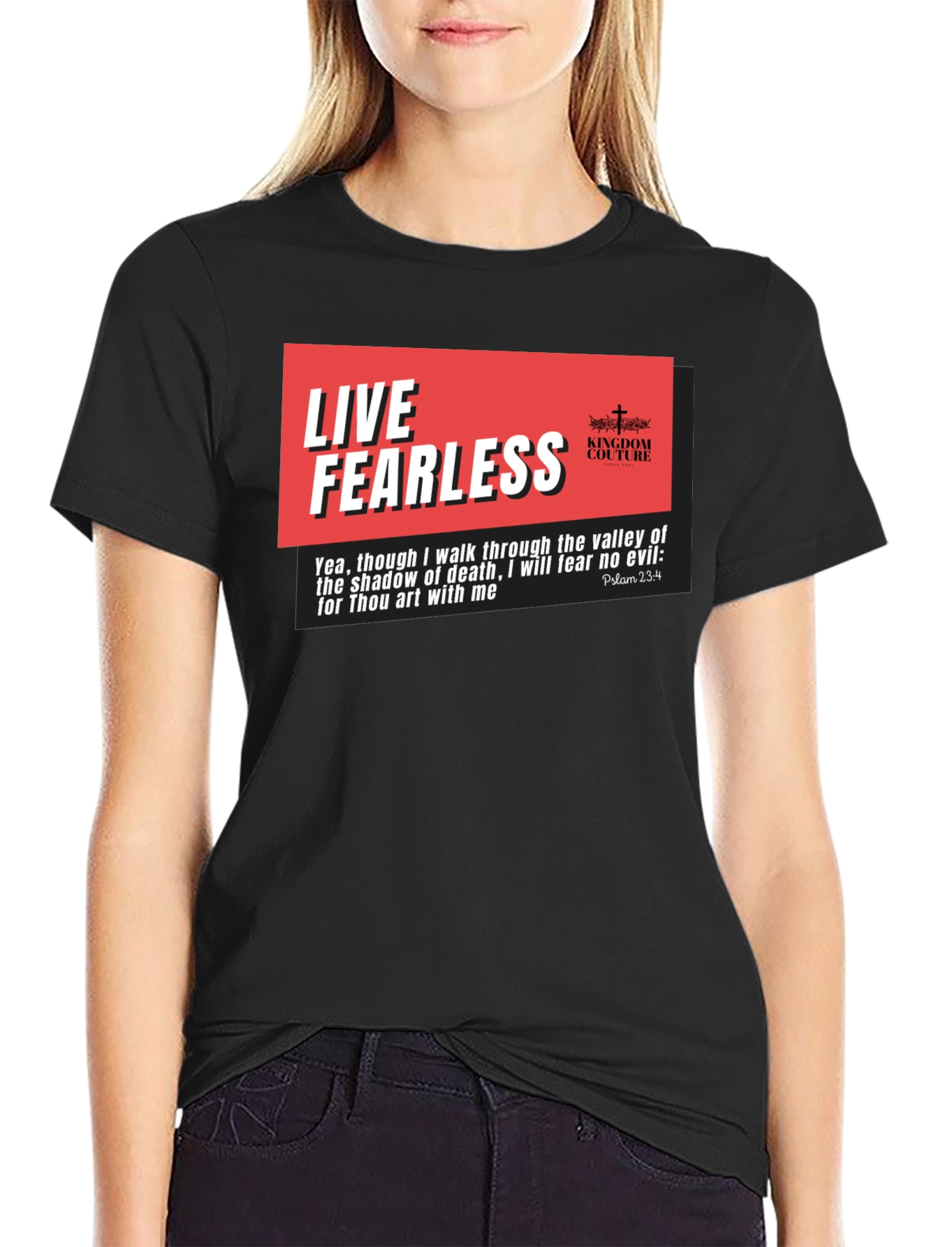 Live Fearless Christian T-Shirt - Black