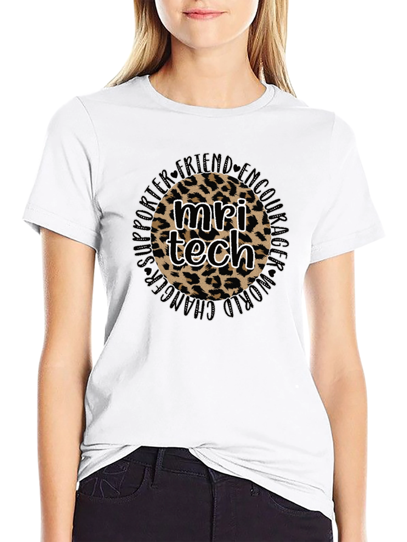 MRI Tech Leopard Print Black T-Shirt