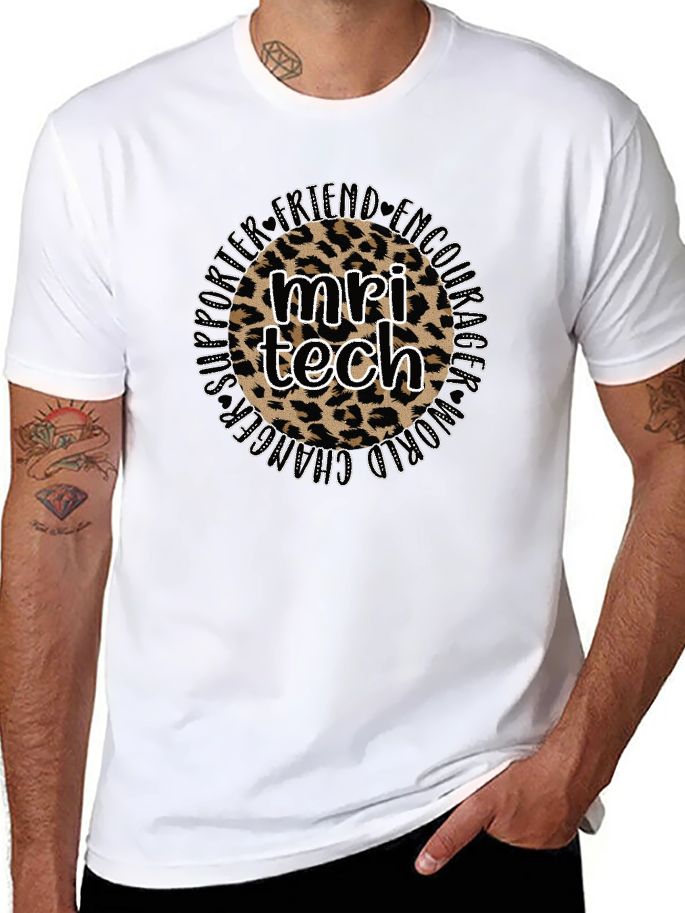 MRI Tech Leopard Print Black T-Shirt